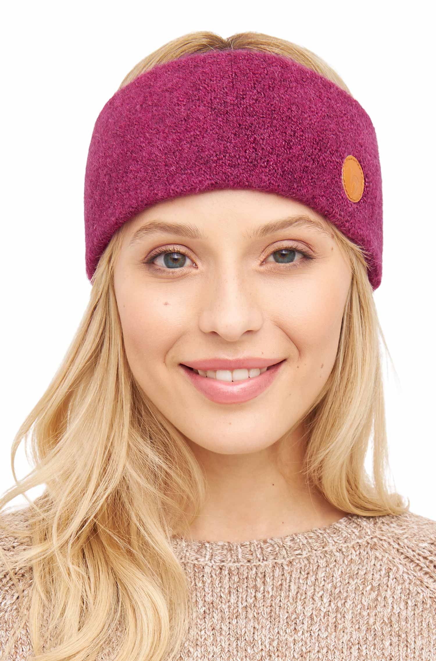 Alpaka Stirnband STRETCH Original-himbeere