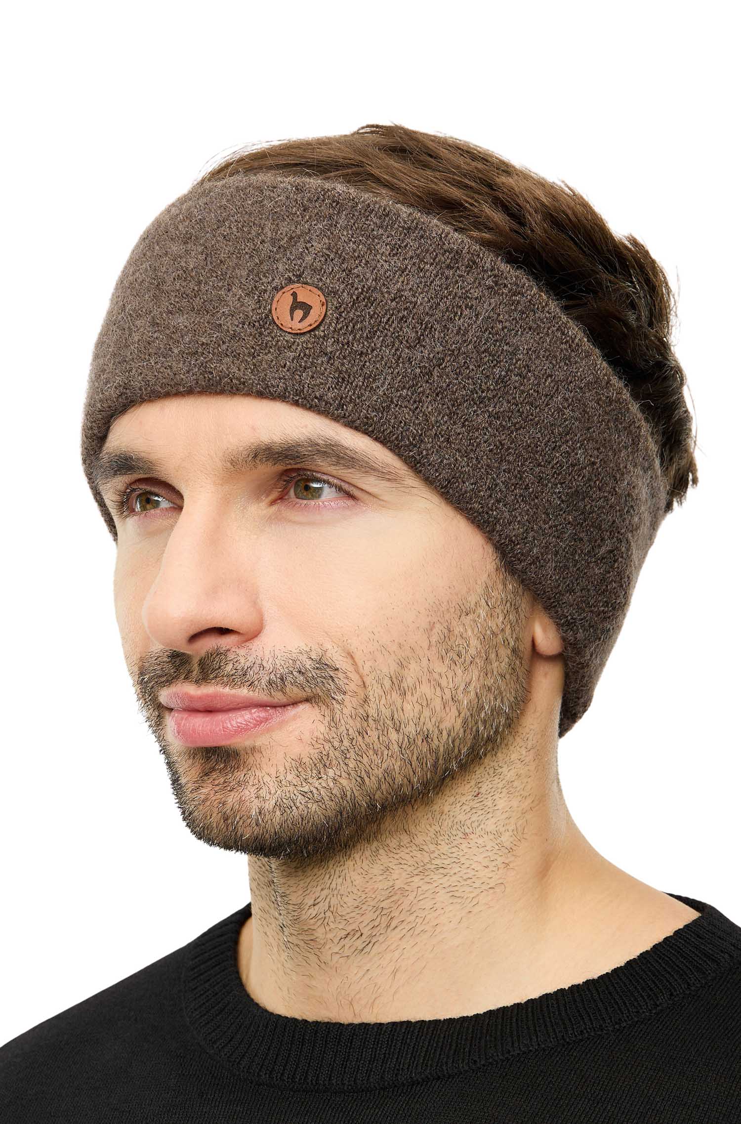 Alpaka Stirnband STRETCH Original-kakao