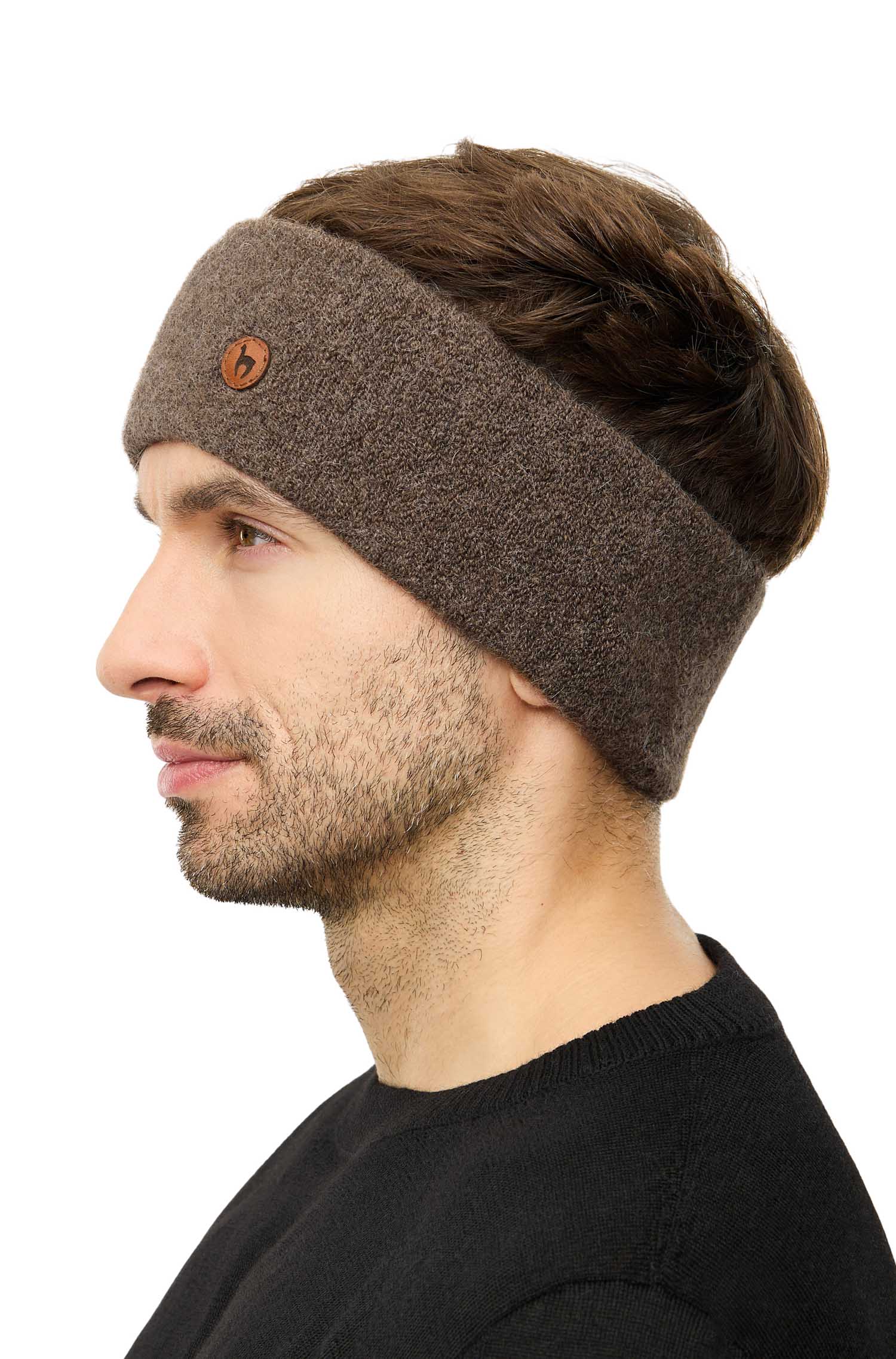 Alpaka Stirnband STRETCH Original-kakao