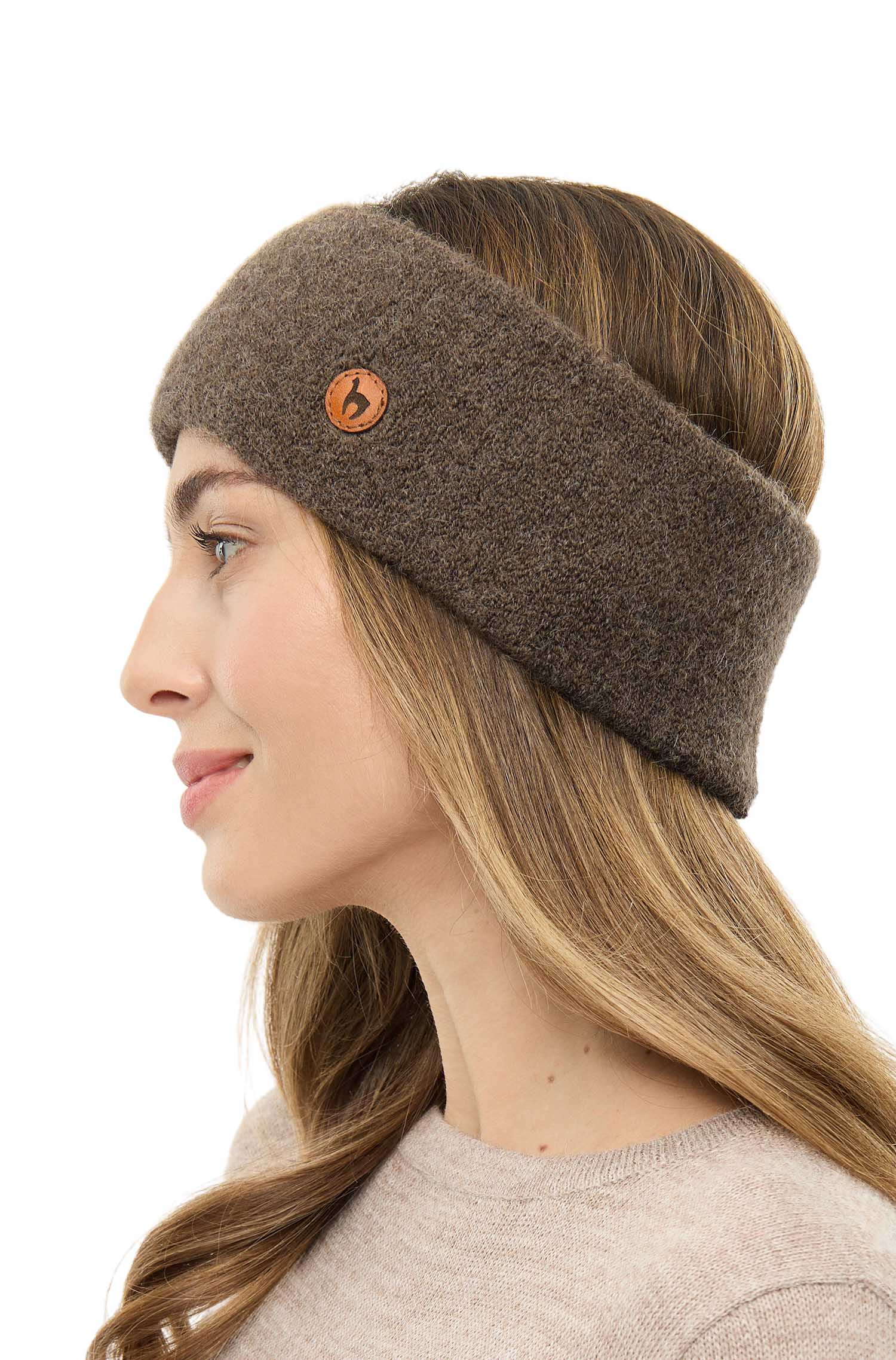 Alpaka Stirnband STRETCH Original-kakao
