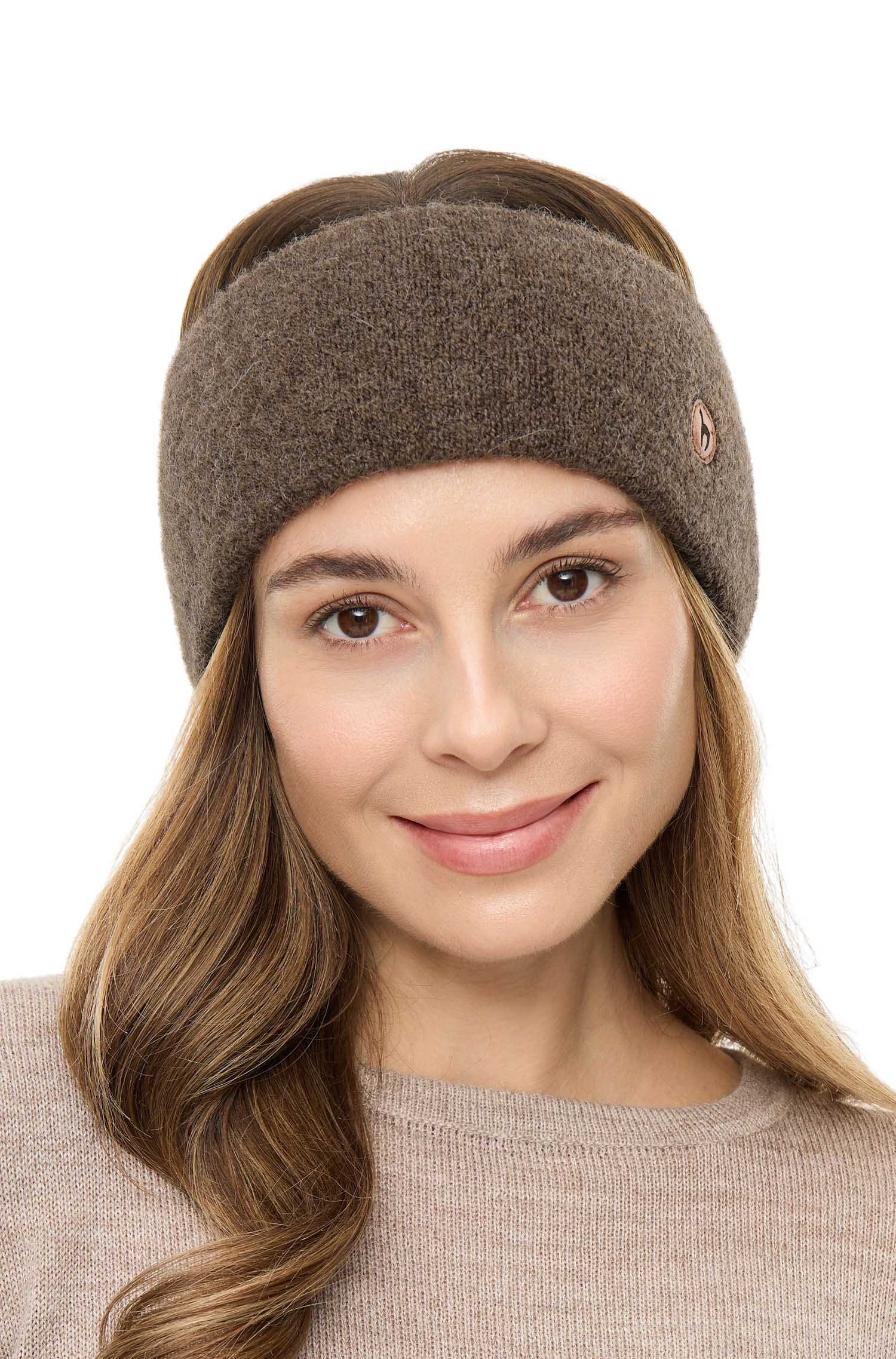Alpaka Stirnband STRETCH Original-kakao