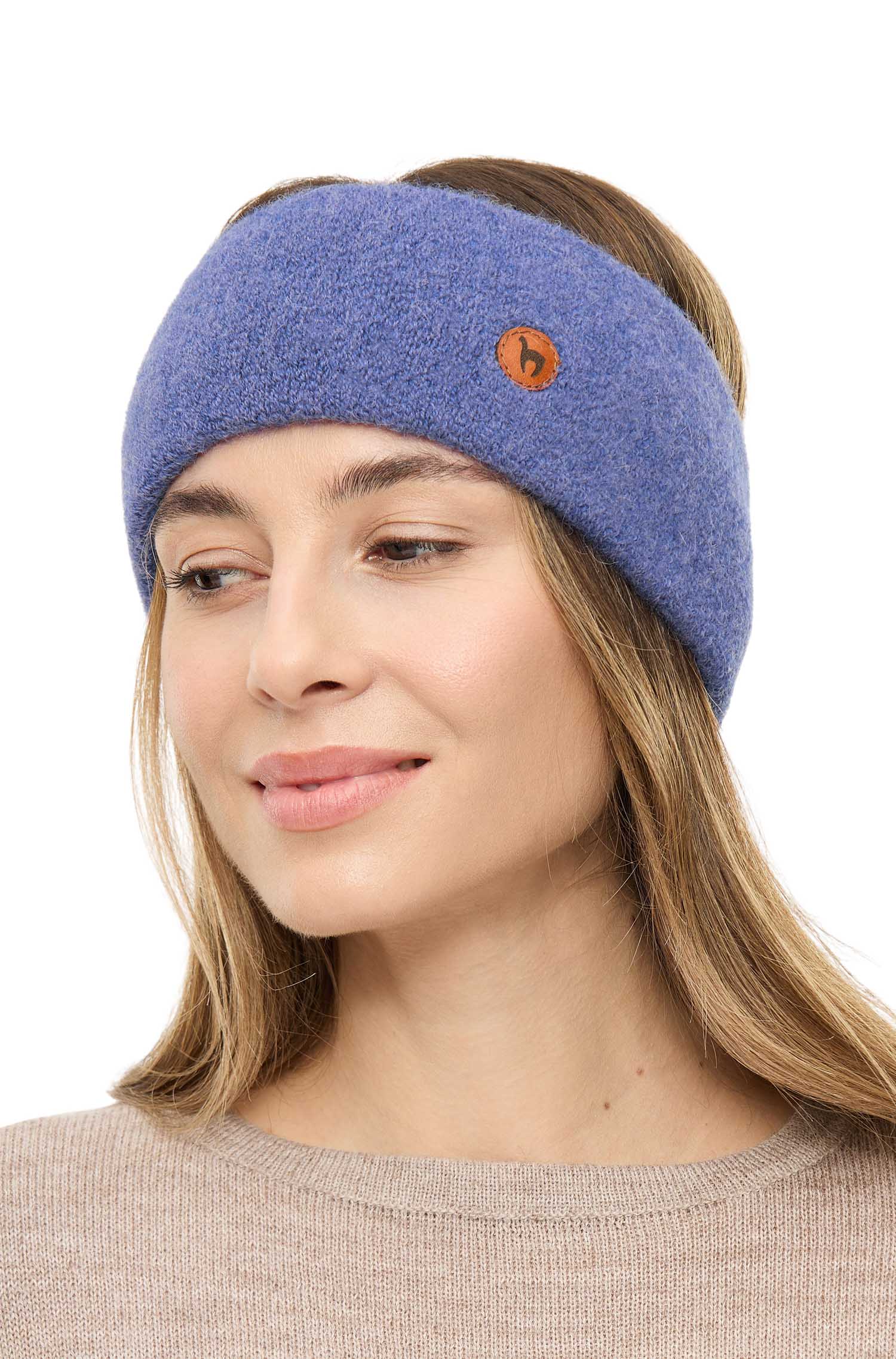 Alpaka Stirnband STRETCH Original-kornblume
