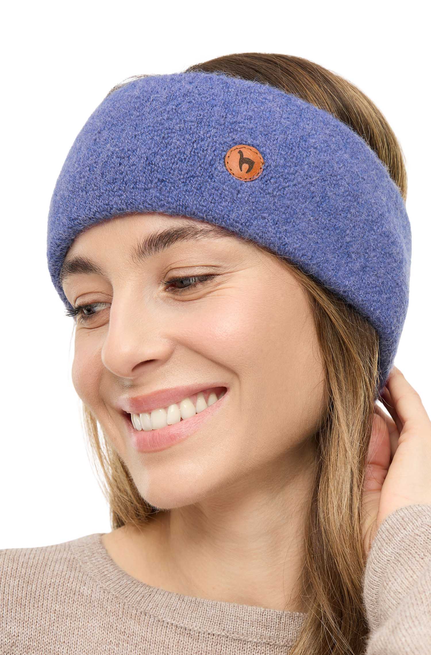Alpaka Stirnband STRETCH Original-kornblume