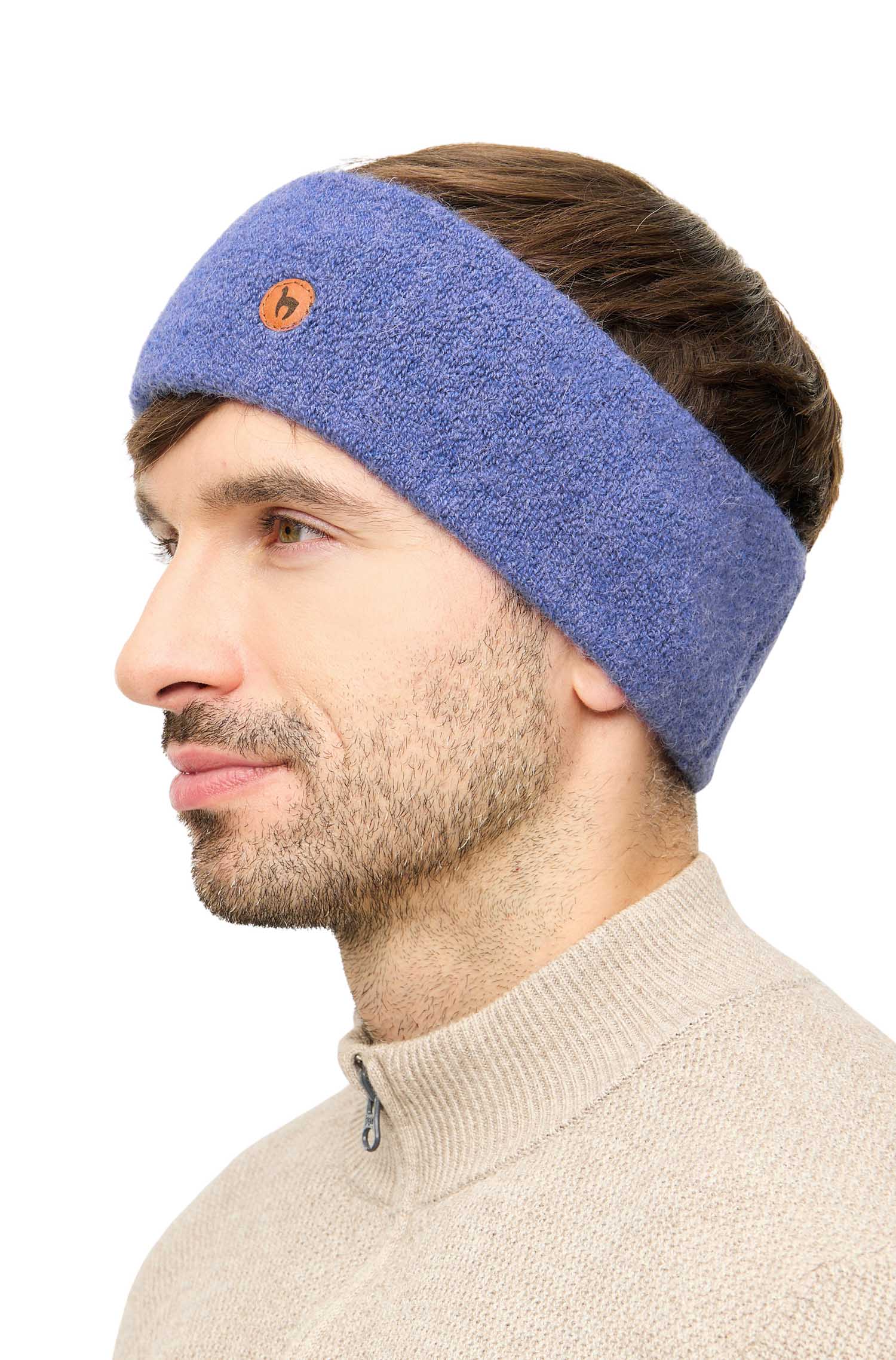 Alpaka Stirnband STRETCH Original-kornblume