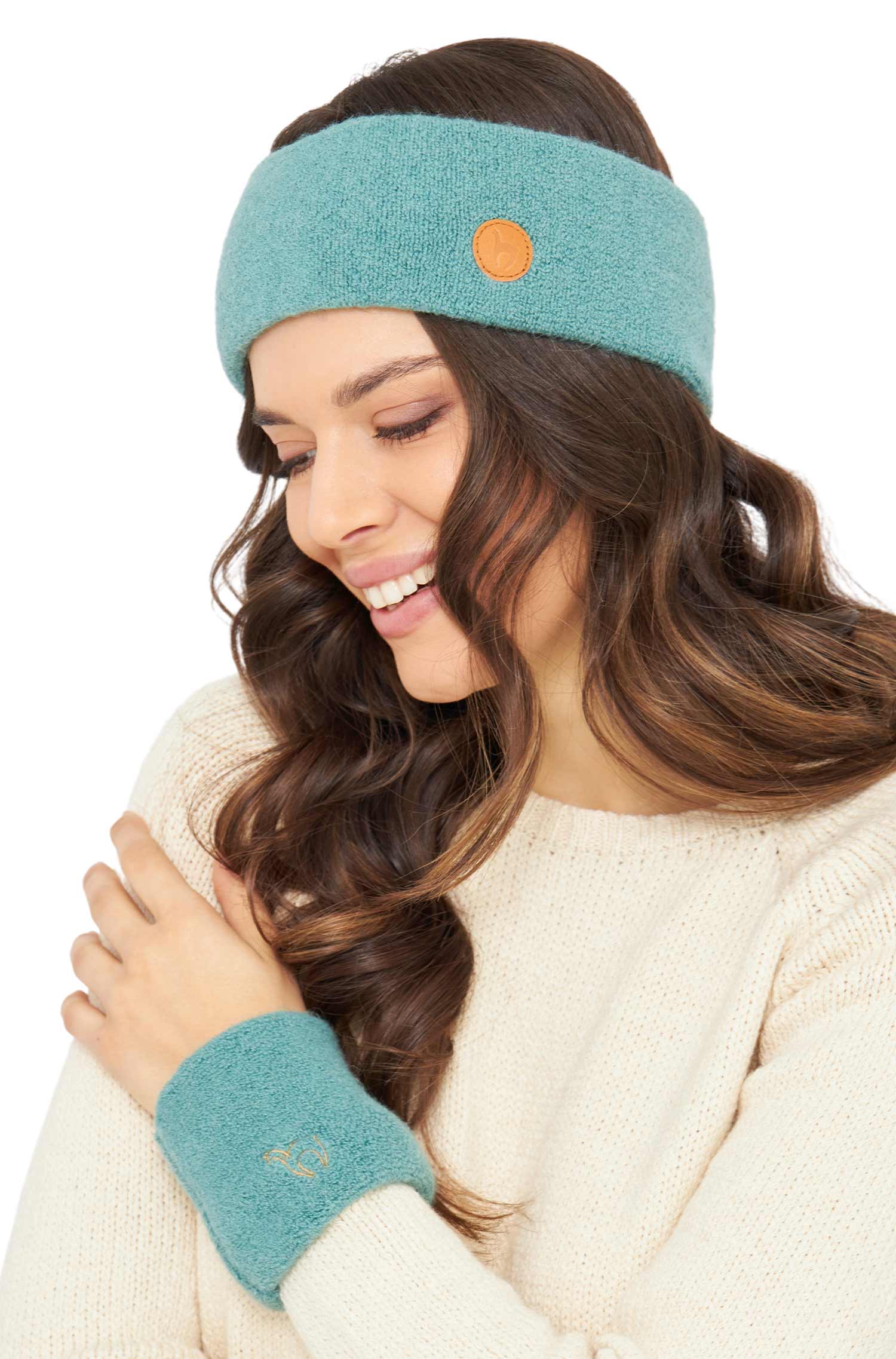 Alpaka Stirnband STRETCH Original-mint