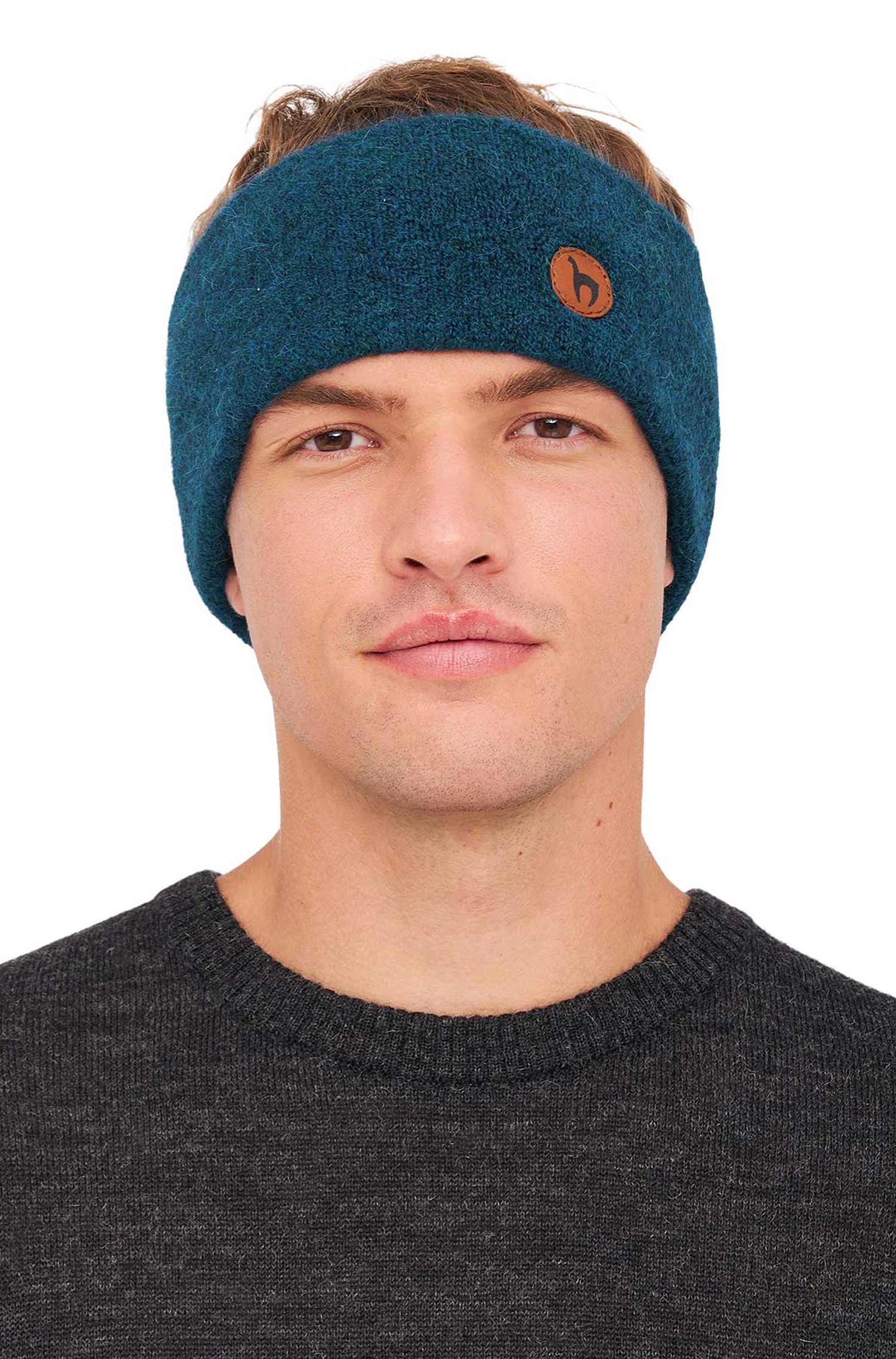 Alpaka Stirnband STRETCH Original-petrol