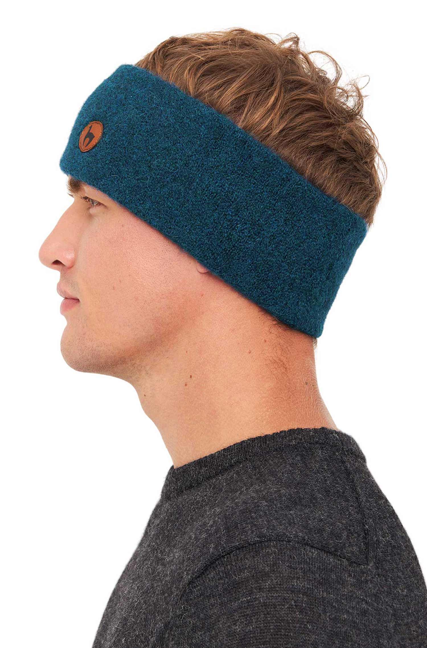 Alpaka Stirnband STRETCH Original-petrol