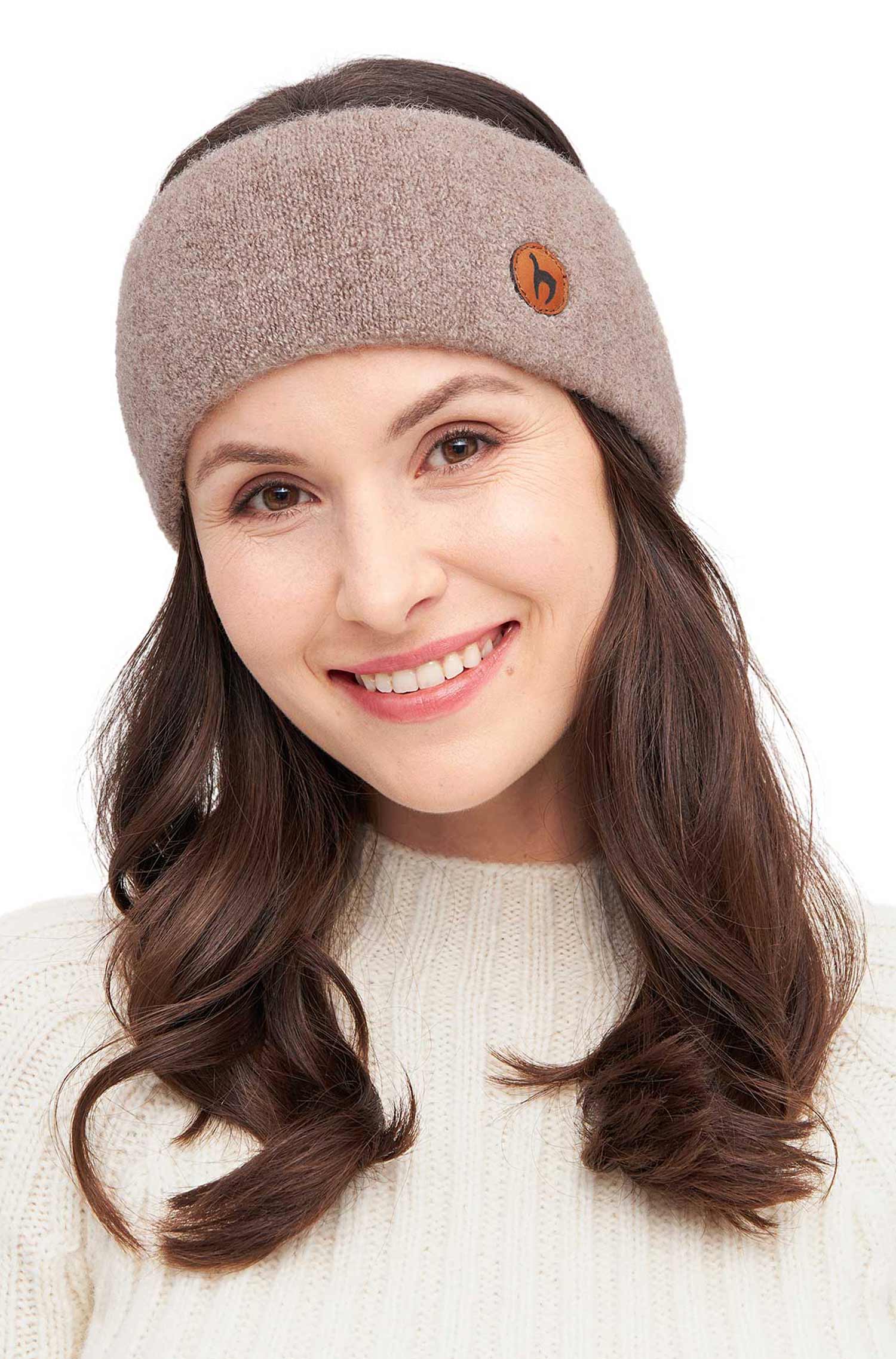 Alpaka Stirnband STRETCH Original-sand