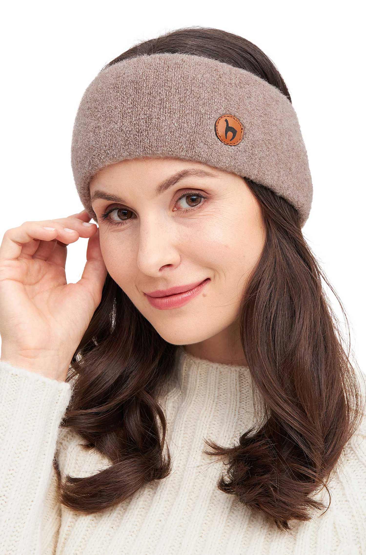 Alpaka Stirnband STRETCH Original-sand