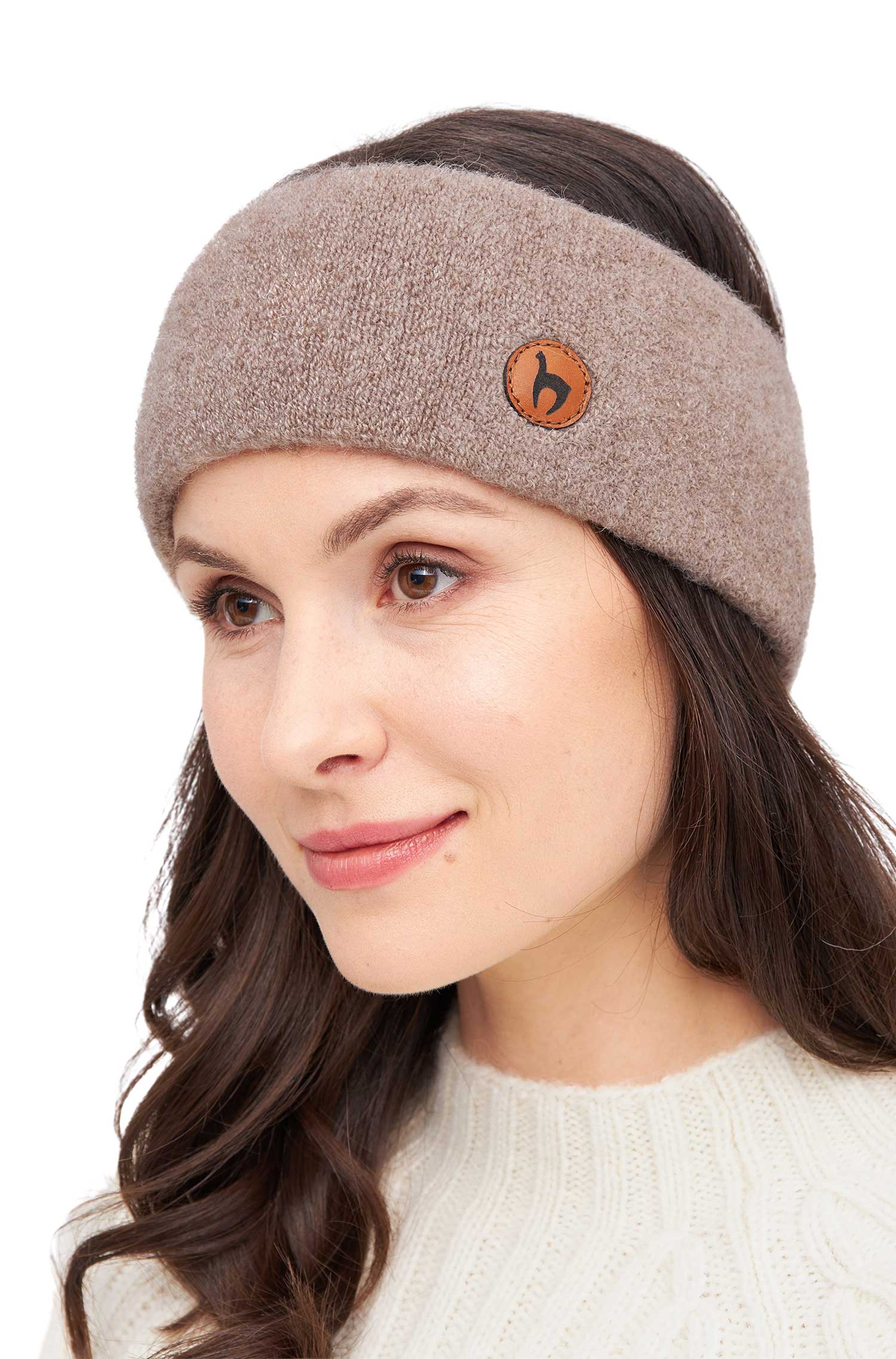 Alpaka Stirnband STRETCH Original-sand