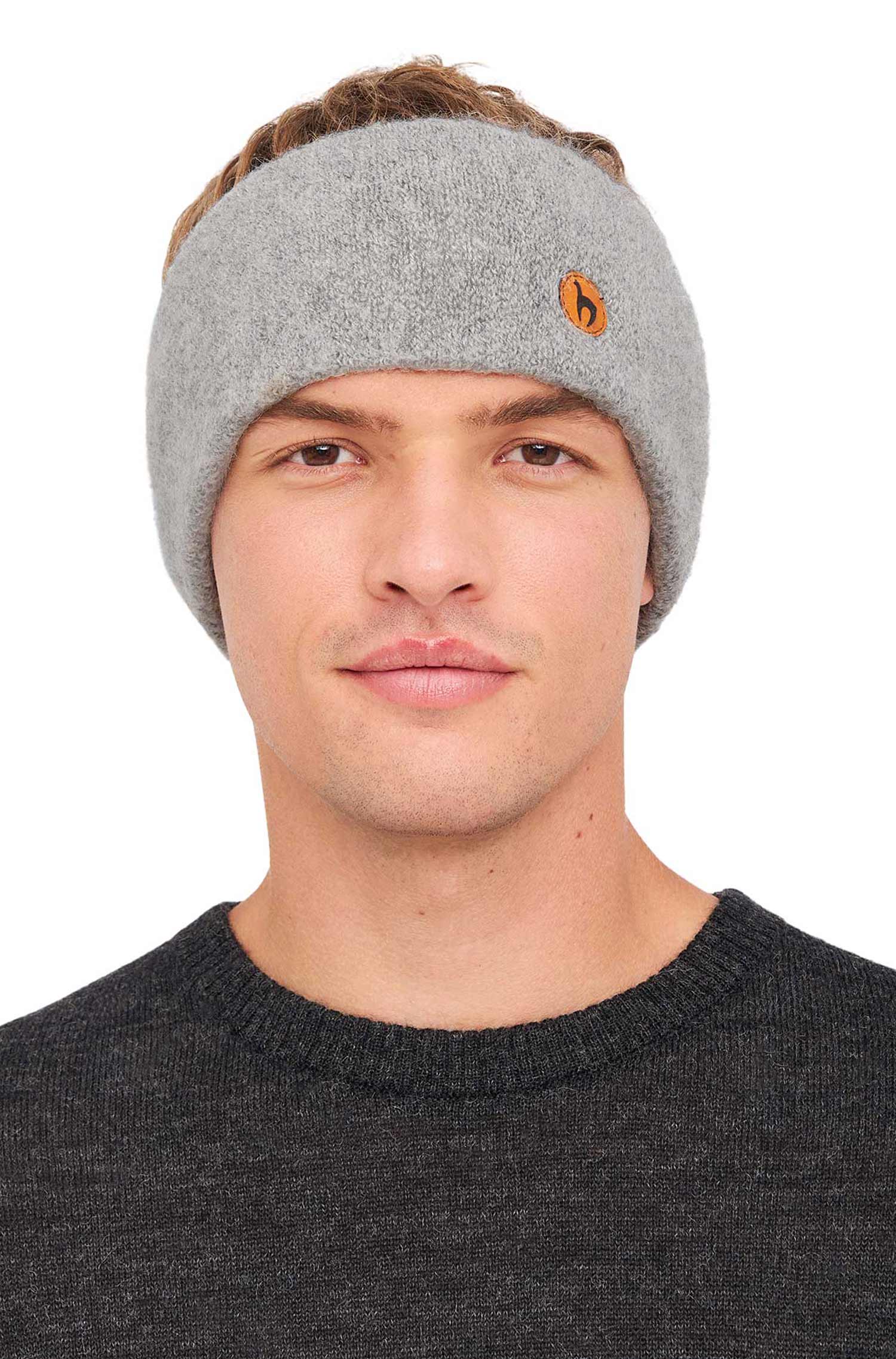 Alpaka Stirnband STRETCH Original-silbergrau