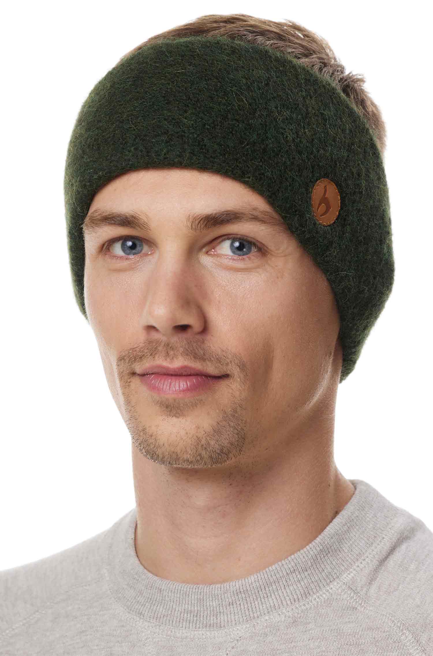 Alpaka Stirnband STRETCH Original-tannengrün