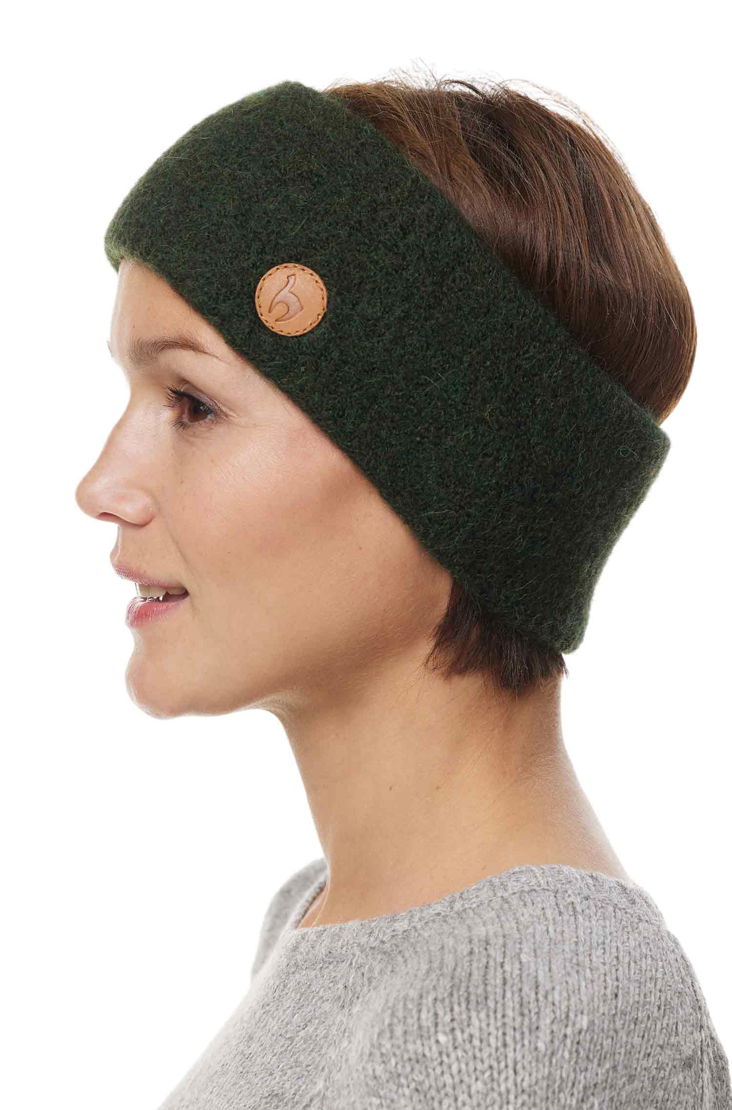 Alpaka Stirnband STRETCH Original-tannengrün