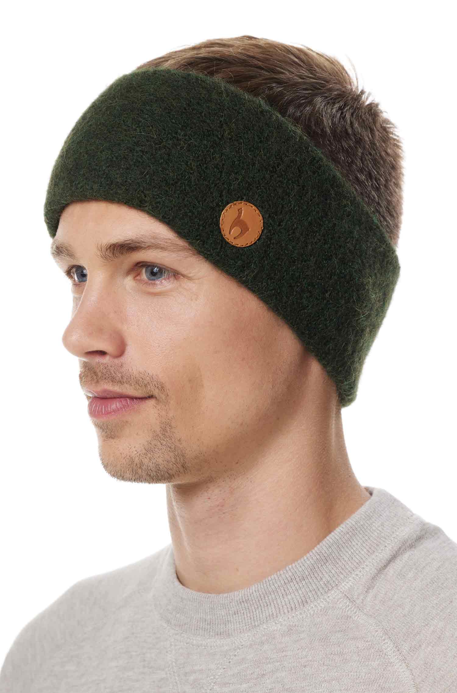 Alpaka Stirnband STRETCH Original-tannengrün