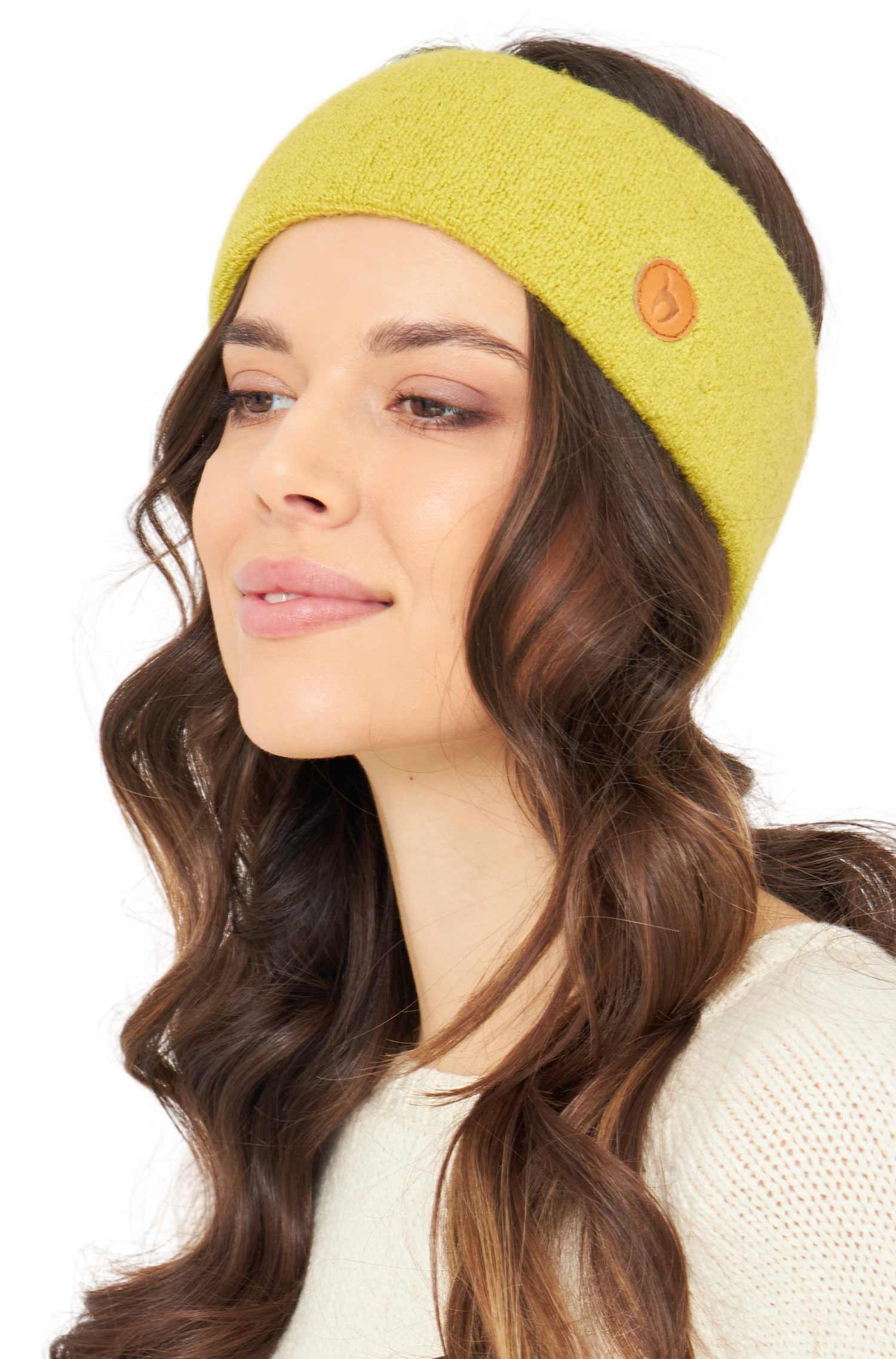 Alpaka Stirnband STRETCH Original-zitrone