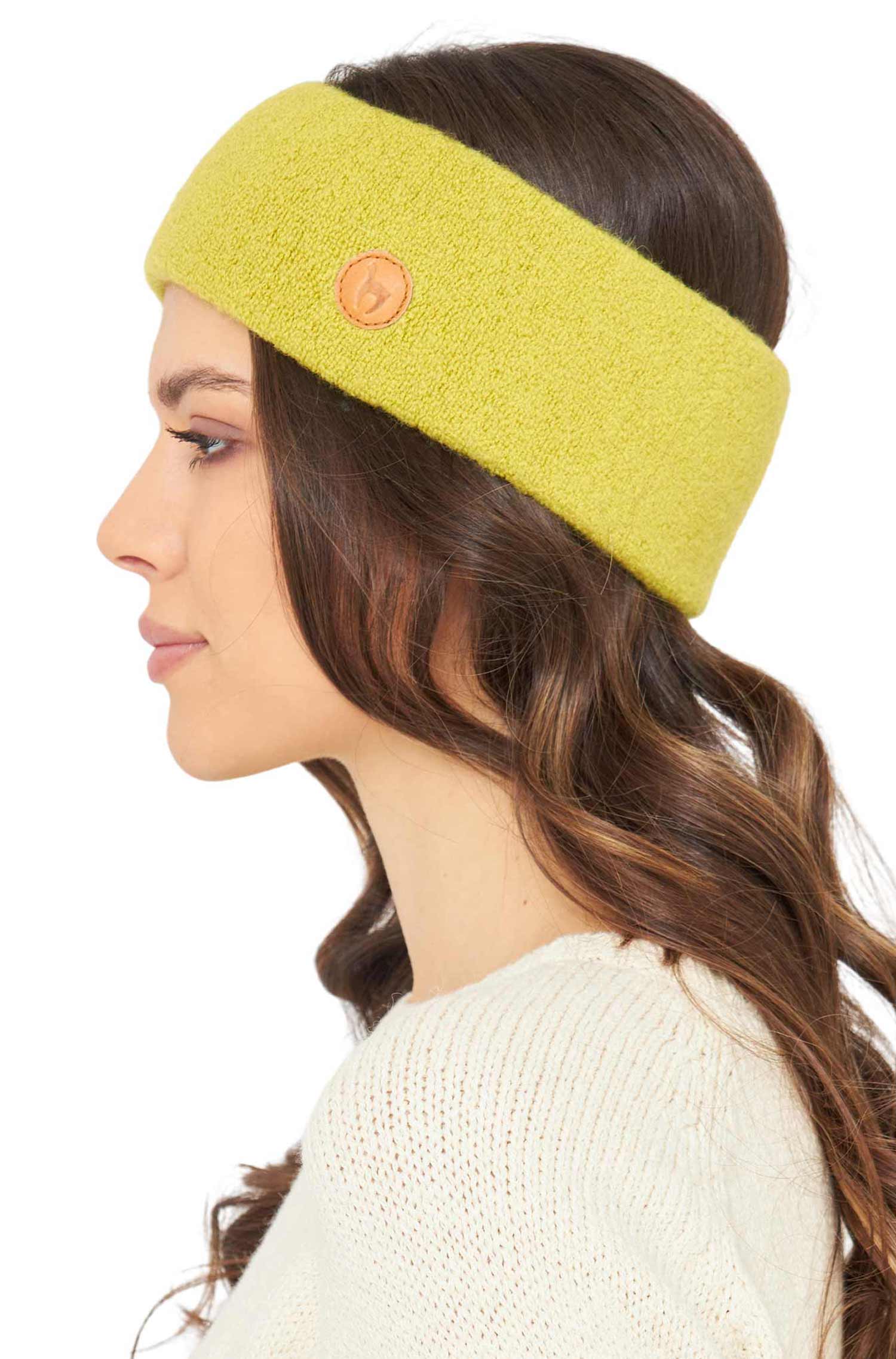 Alpaka Stirnband STRETCH Original-zitrone
