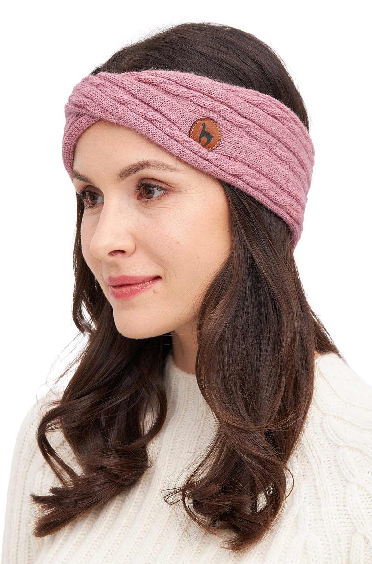 Alpaka Stirnband SUAVE Twist-rosa