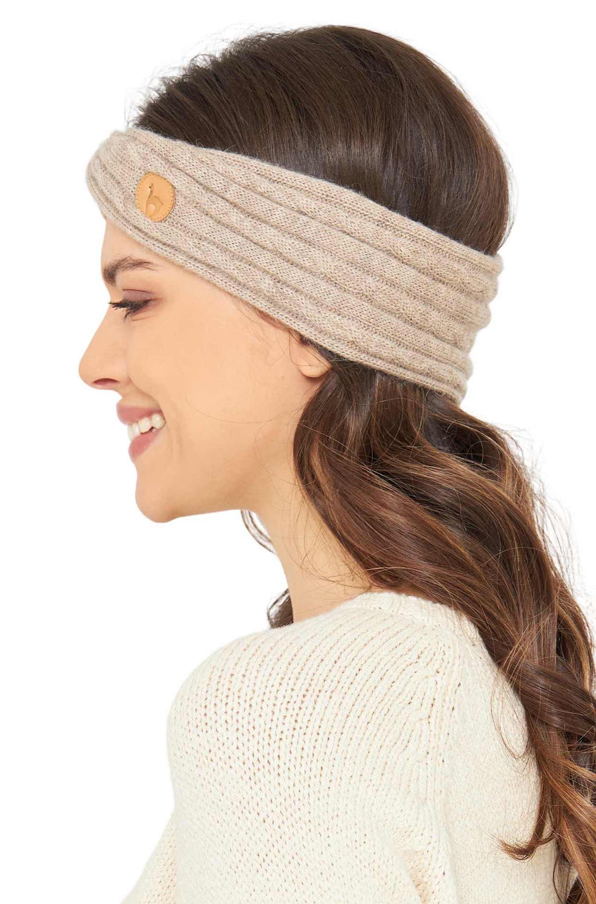 Alpaka Stirnband SUAVE Twist-sand