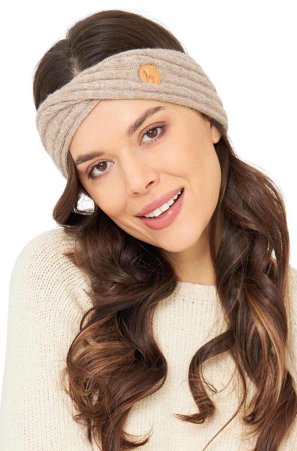 Alpaka Stirnband SUAVE Twist-sand