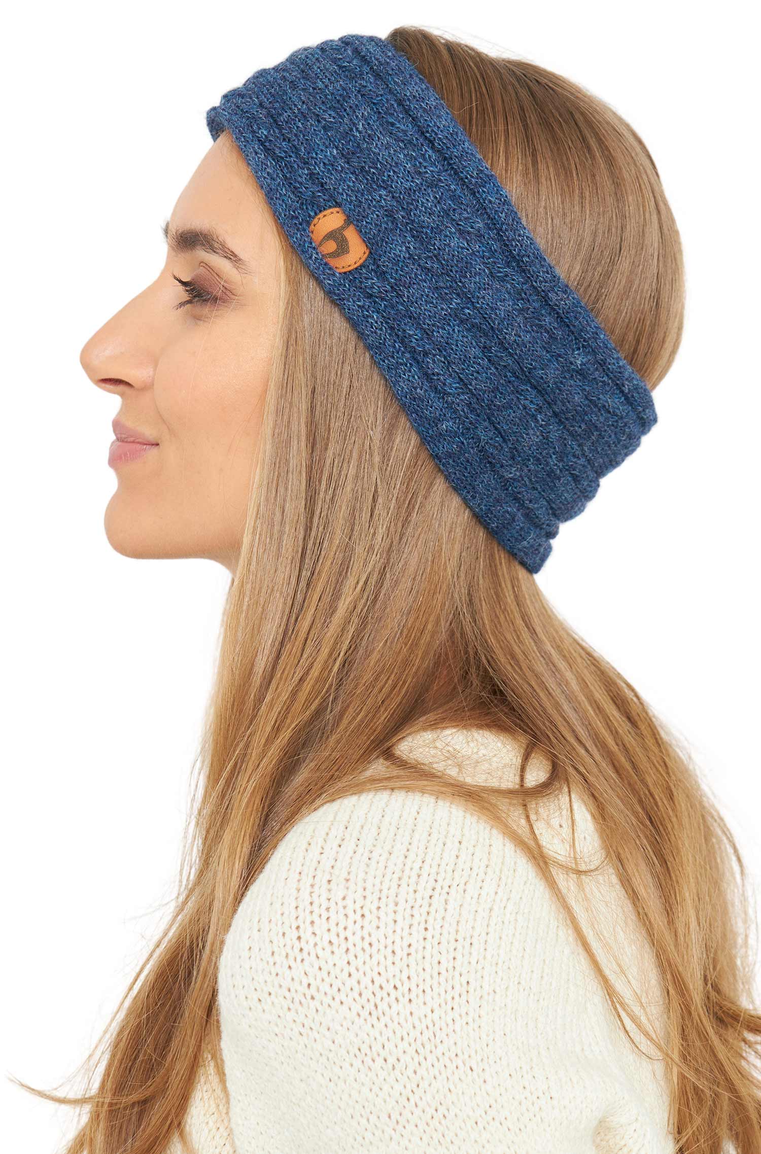 Alpaka Stirnband SUAVE-blau