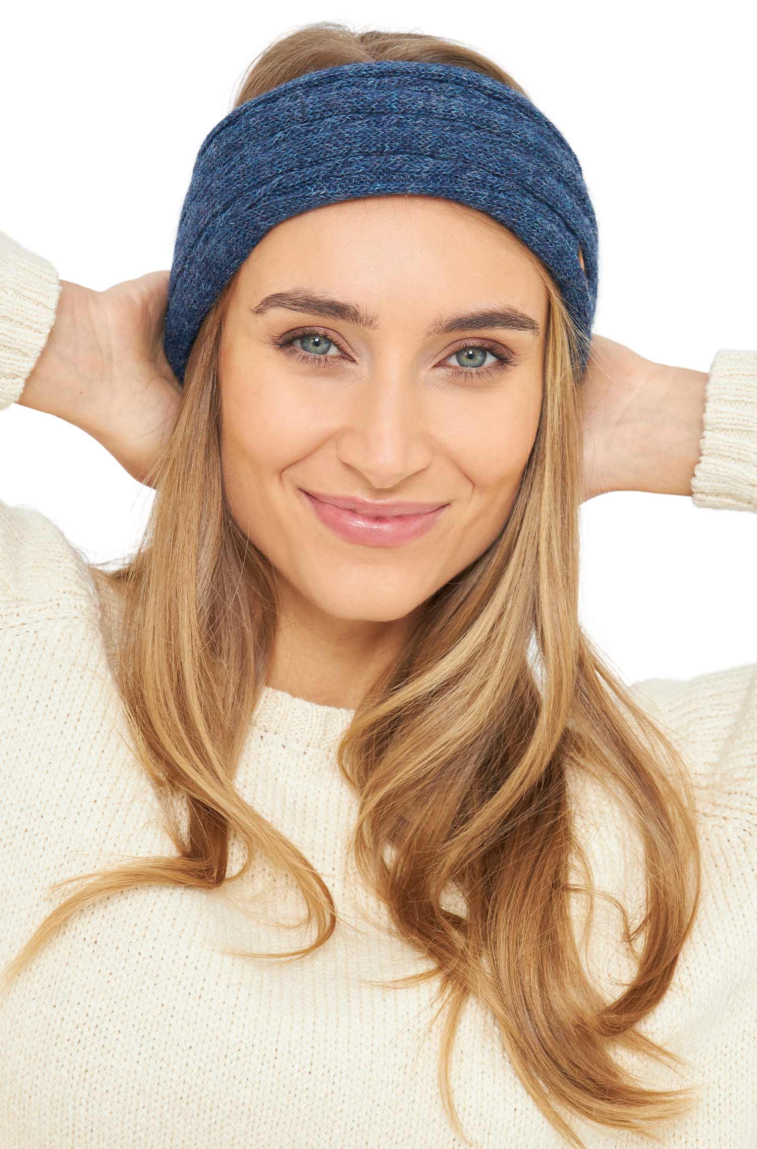 Alpaka Stirnband SUAVE-blau