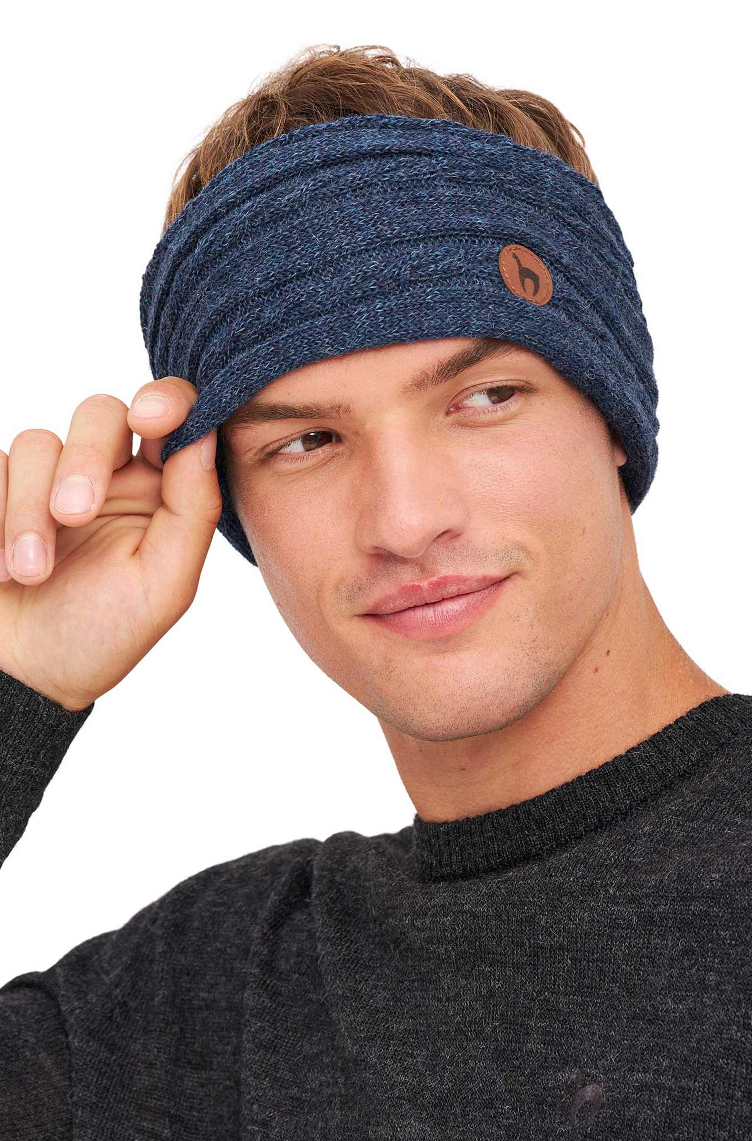 Alpaka Stirnband SUAVE-blau