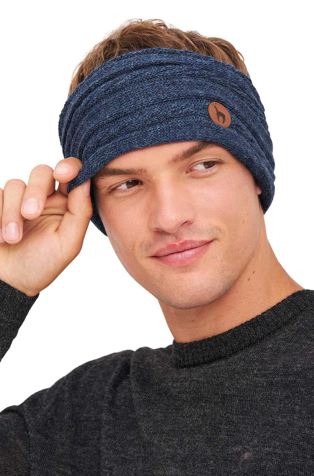 Alpaka Stirnband SUAVE-blau