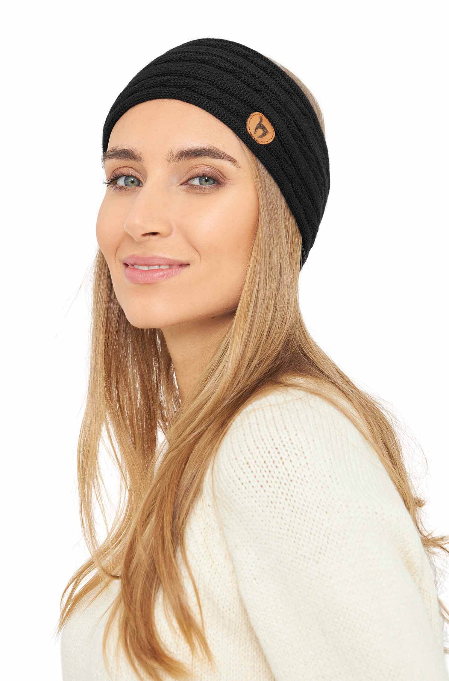 Alpaka Stirnband SUAVE-schwarz