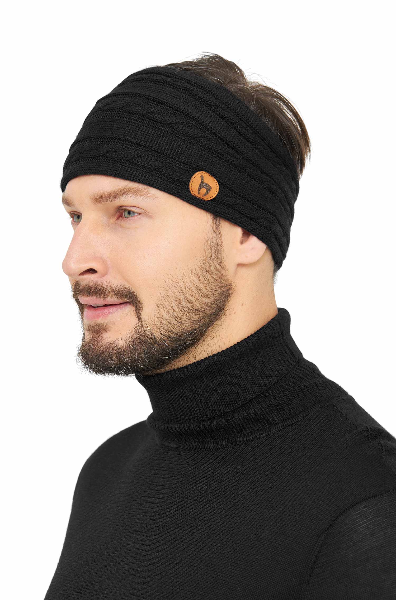 Alpaka Stirnband SUAVE-schwarz