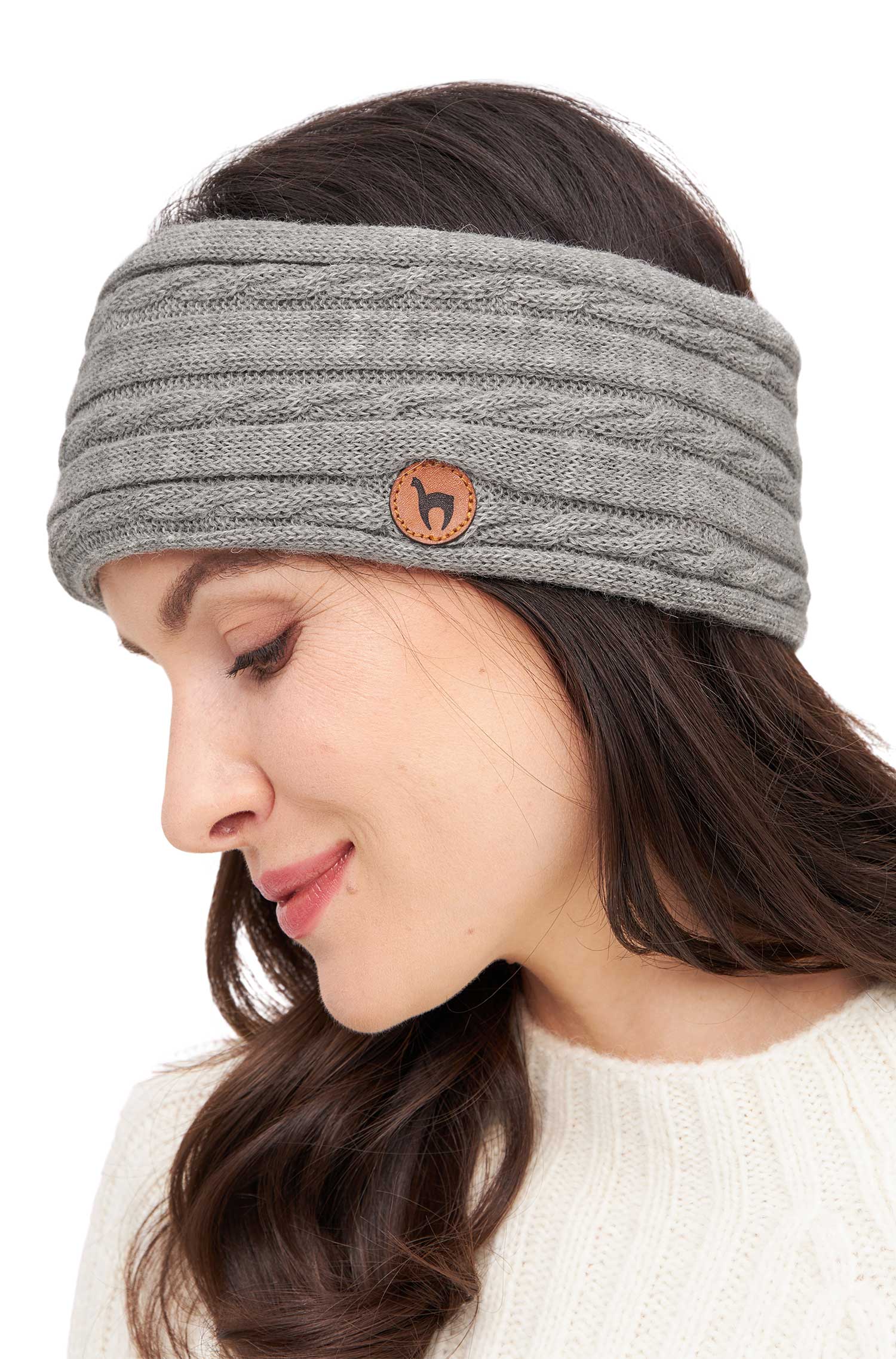 Alpaka Stirnband SUAVE-silber