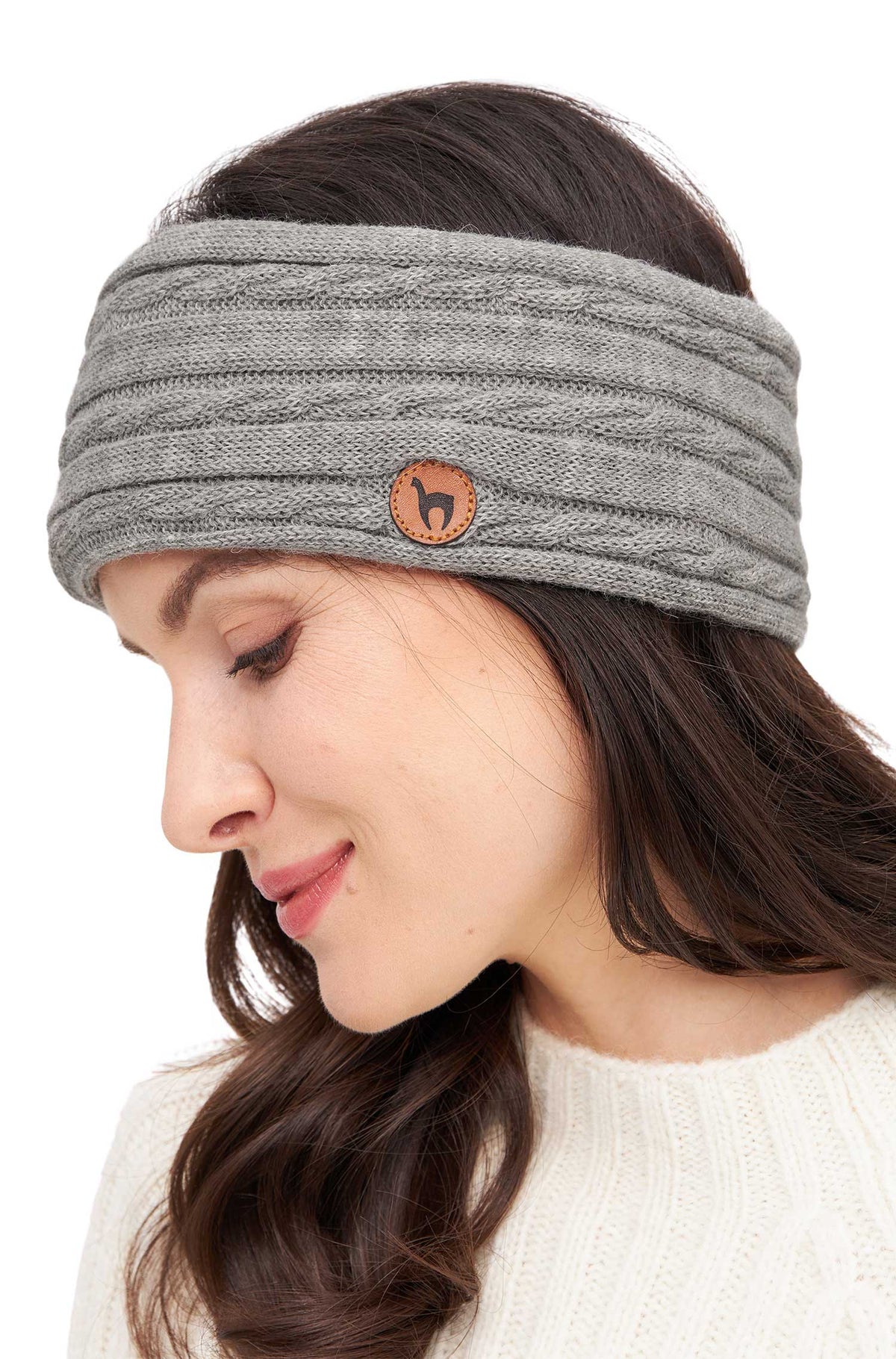 Alpaka Stirnband SUAVE-silber