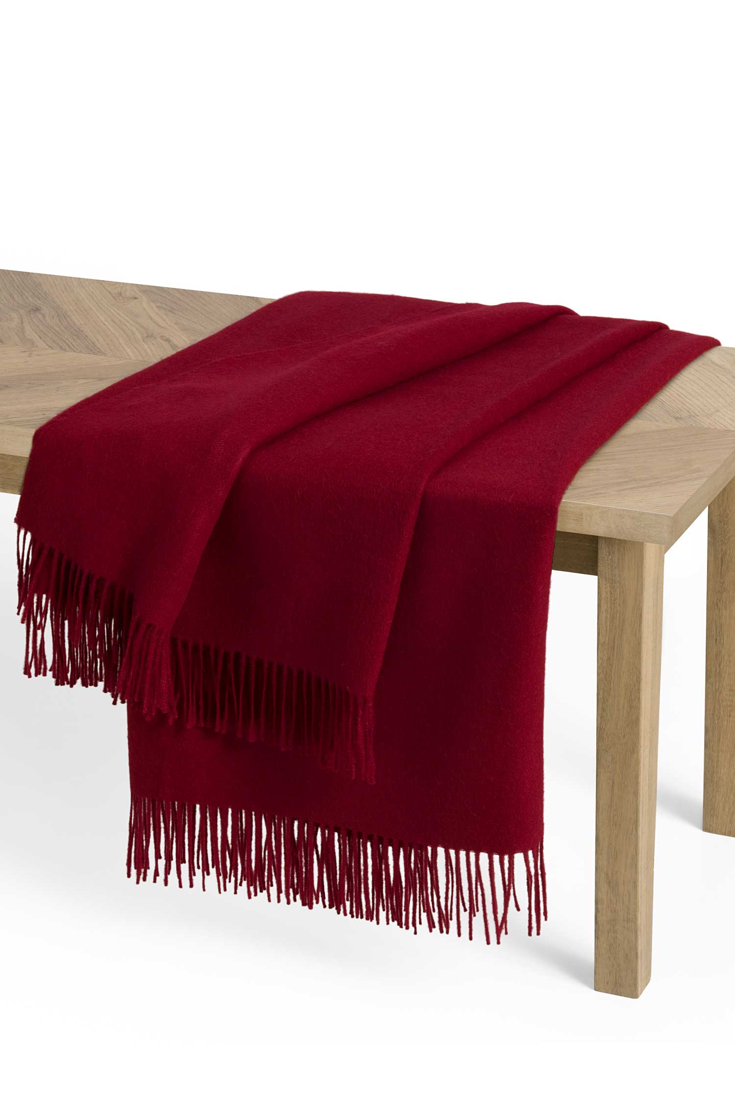 Alpaka Decke UNI-weinrot