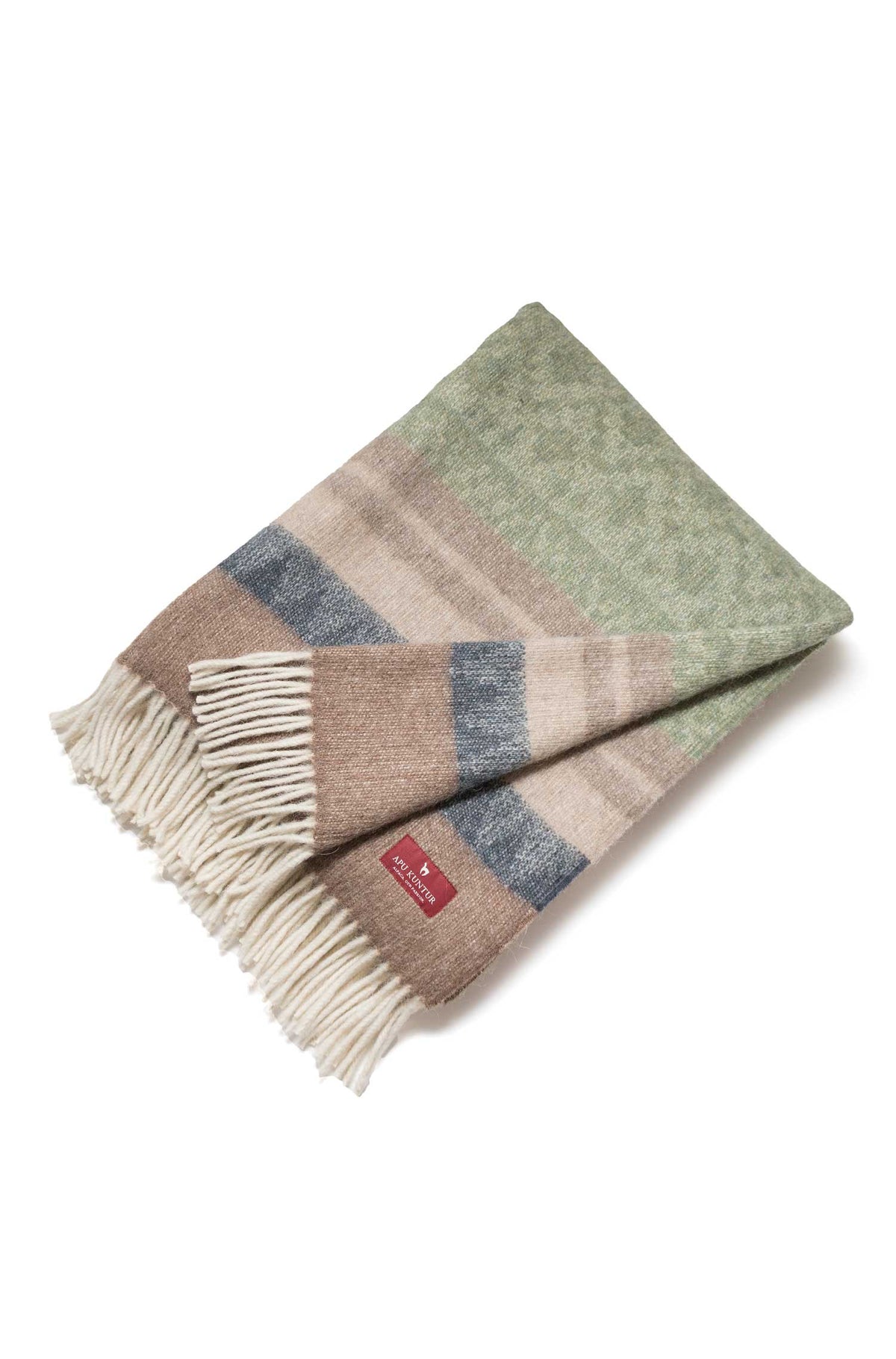 Alpaka Decke MUNDO-grün/beige