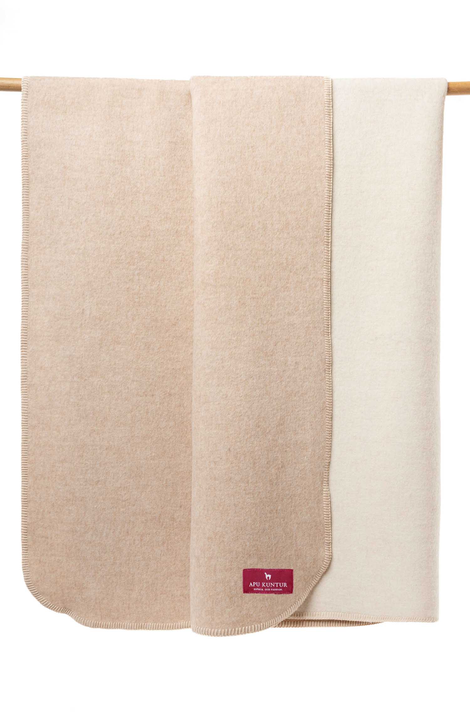 Alpaka Decke CALMA-beige/ecru