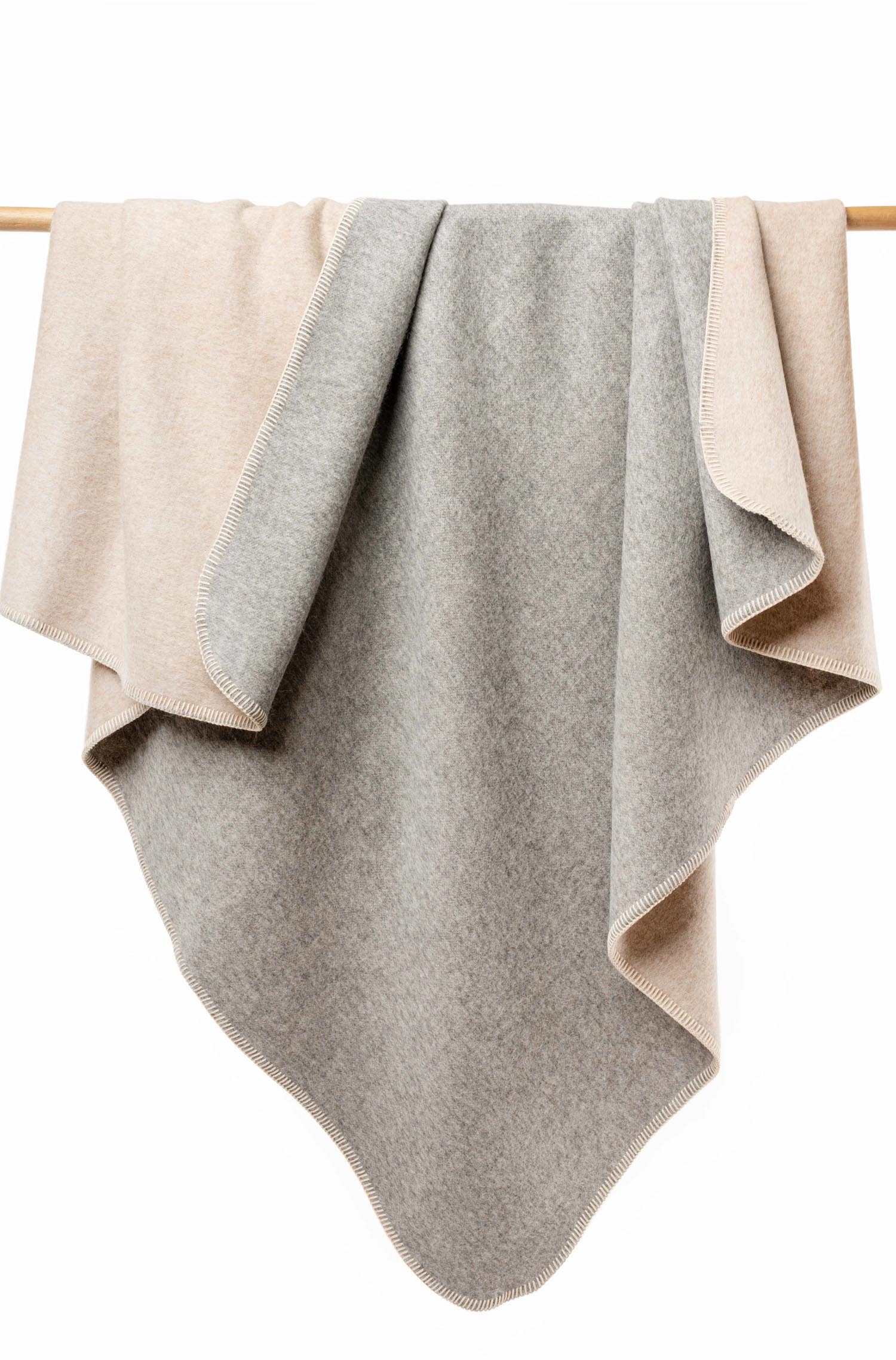 Alpaka Decke CALMA-beige/grau