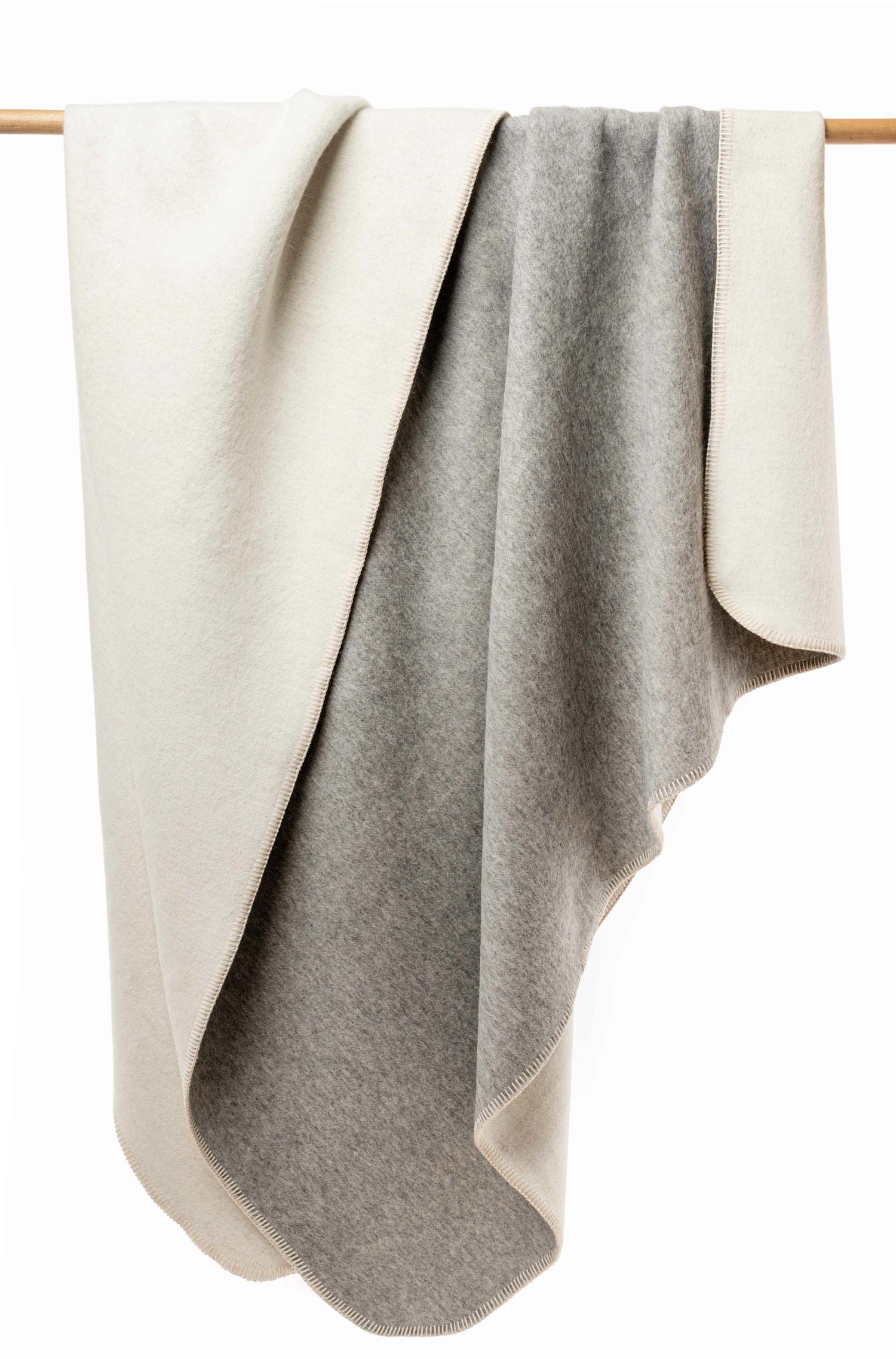 Alpaka Decke CALMA-grau/ecru