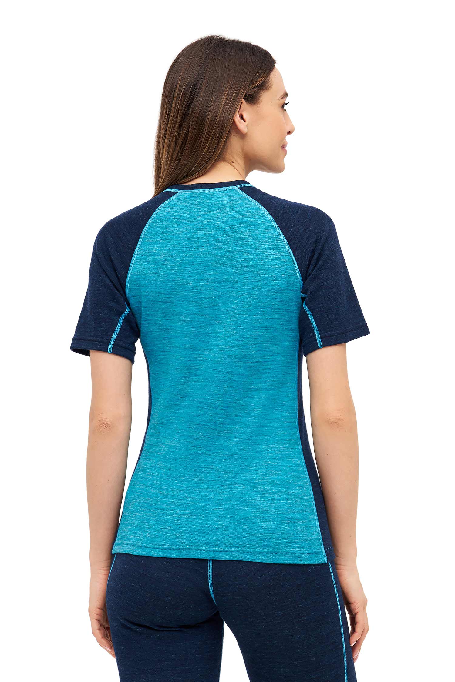 Alpaka Shirt THERMO-navy/türkis
