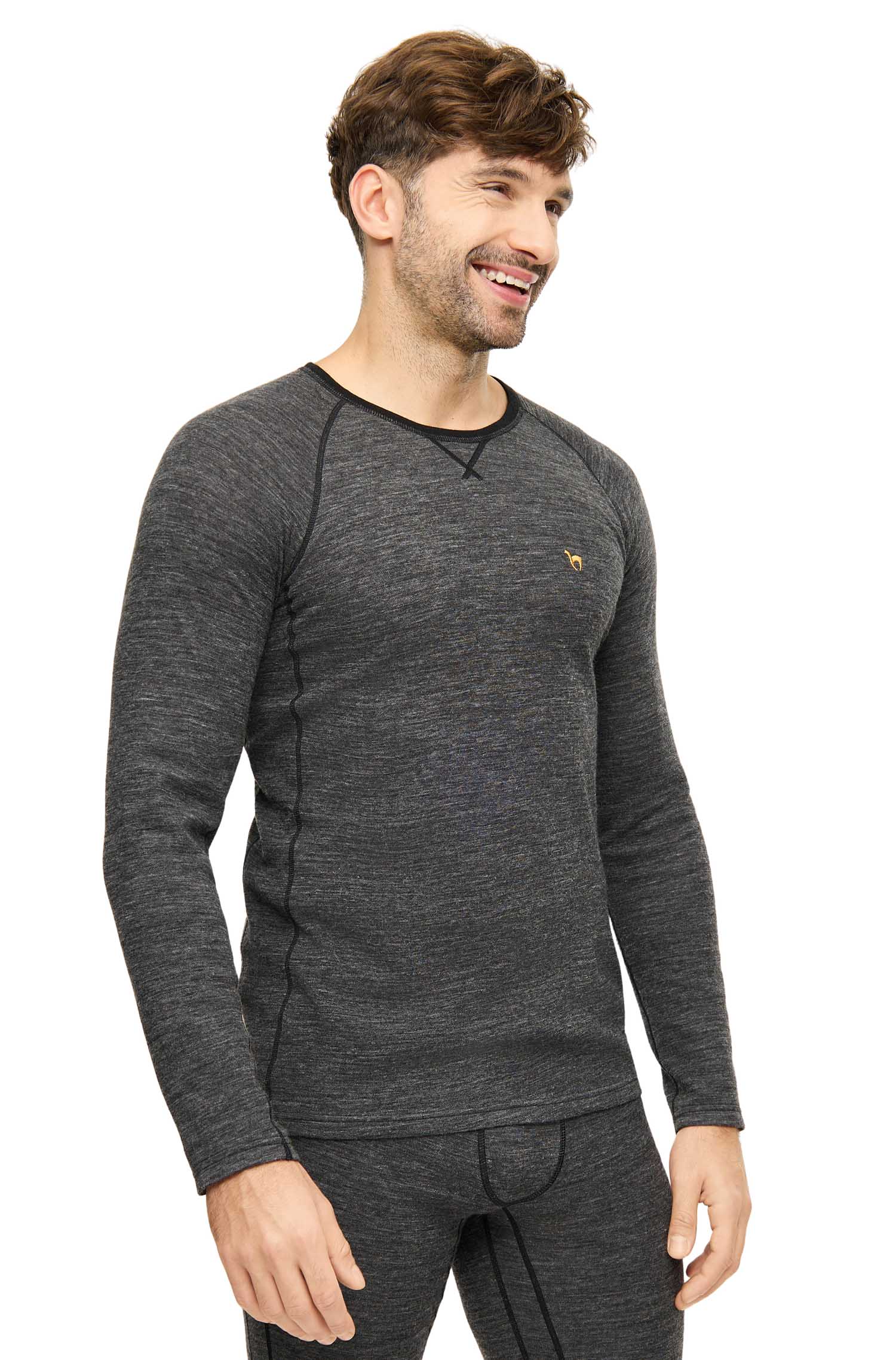 Alpaka Langarmshirt THERMO-anthrazit