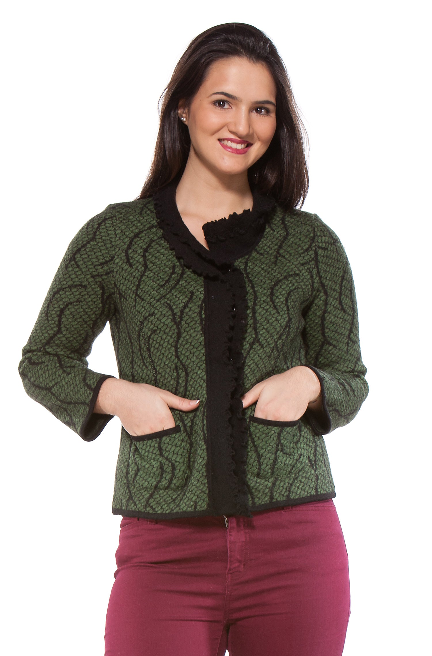 Cardigan BOBOS BOSKE aus Alpaka und Wolle-grün