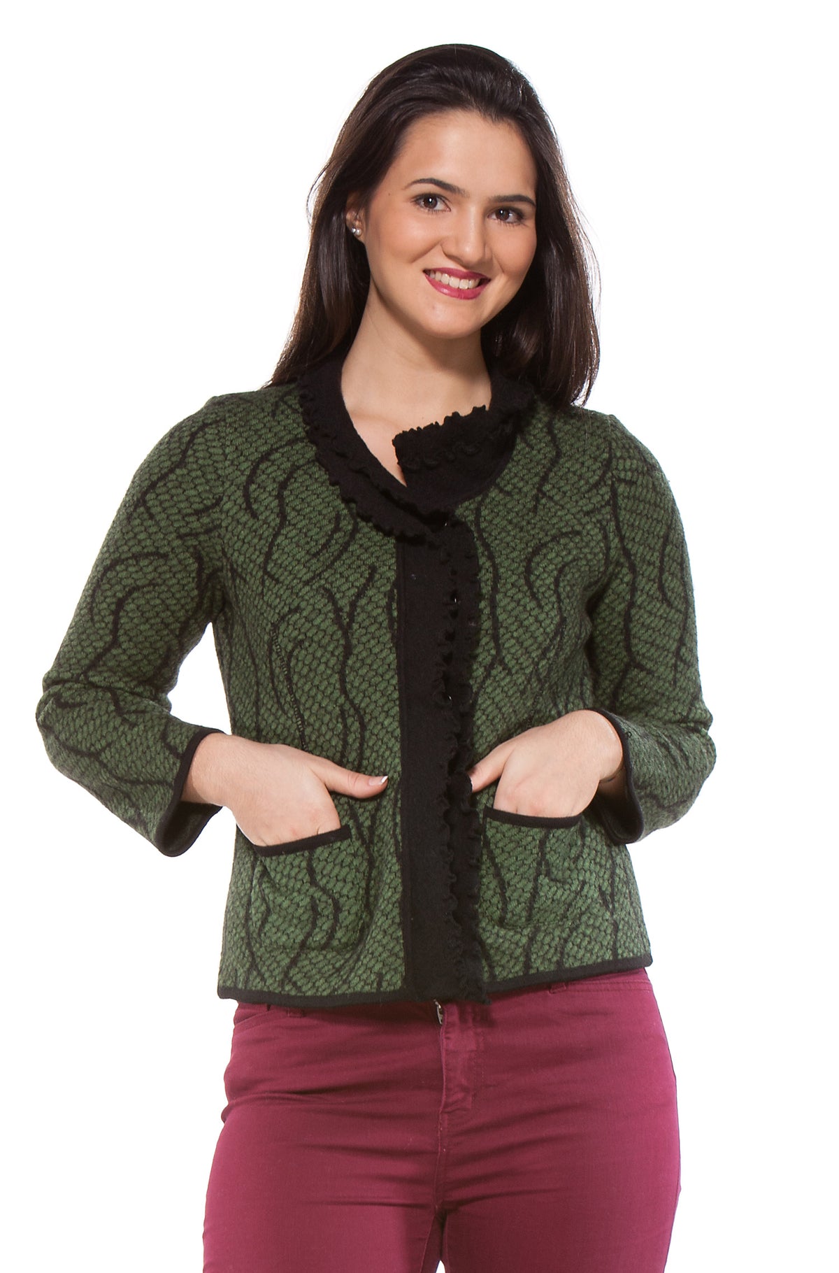 Cardigan BOBOS BOSKE aus Alpaka und Wolle-grün