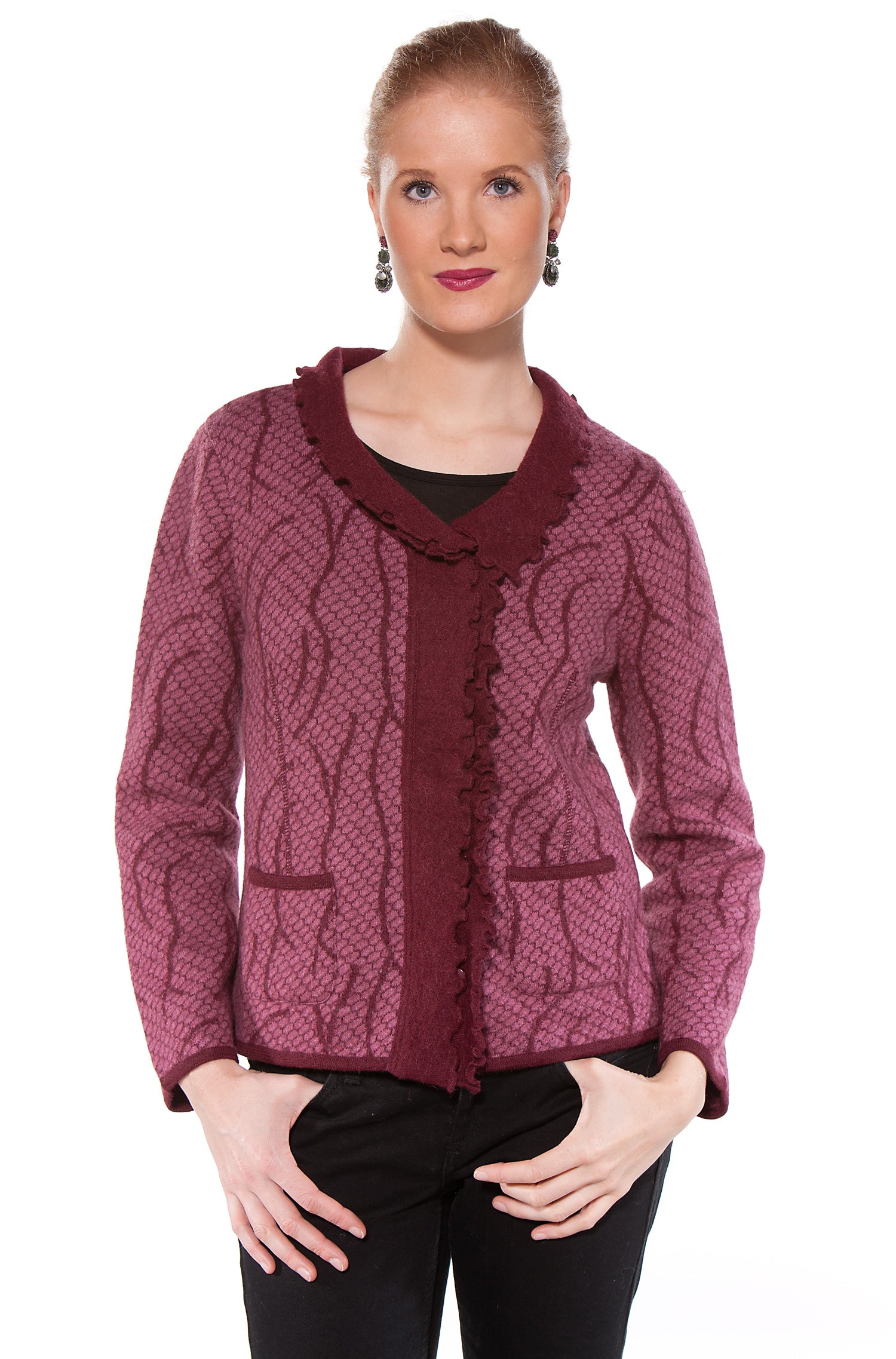 Cardigan BOBOS BOSKE aus Alpaka und Wolle-rosenholz