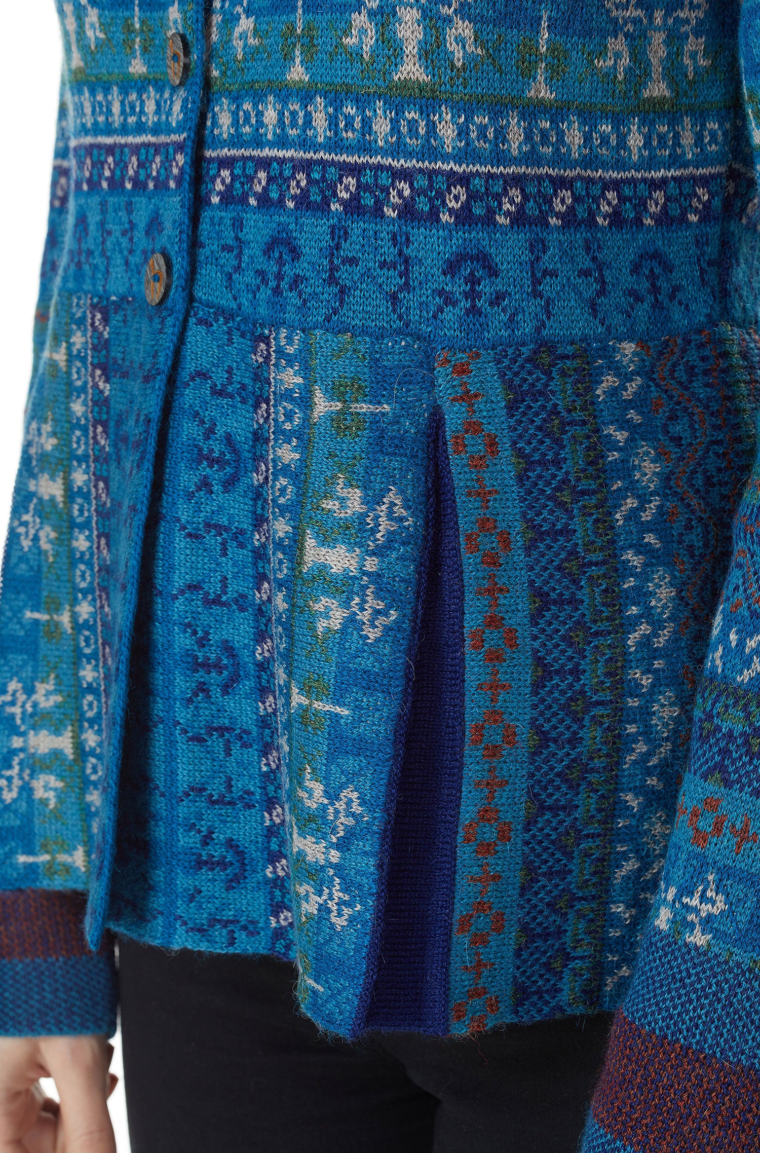 Alpaka Strickjacke GIA aus 100% Baby Alpaka-blau