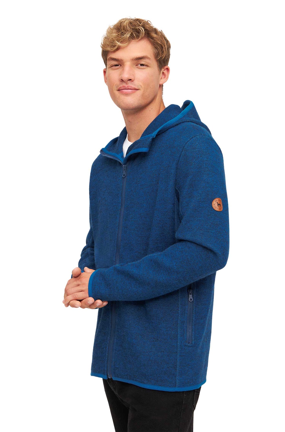 Alpaka Kapuzenjacke ALPACA SPORT aus Alpaka-Woll-Mix-blau
