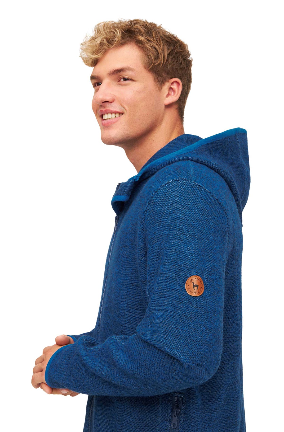 Alpaka Kapuzenjacke ALPACA SPORT-blau
