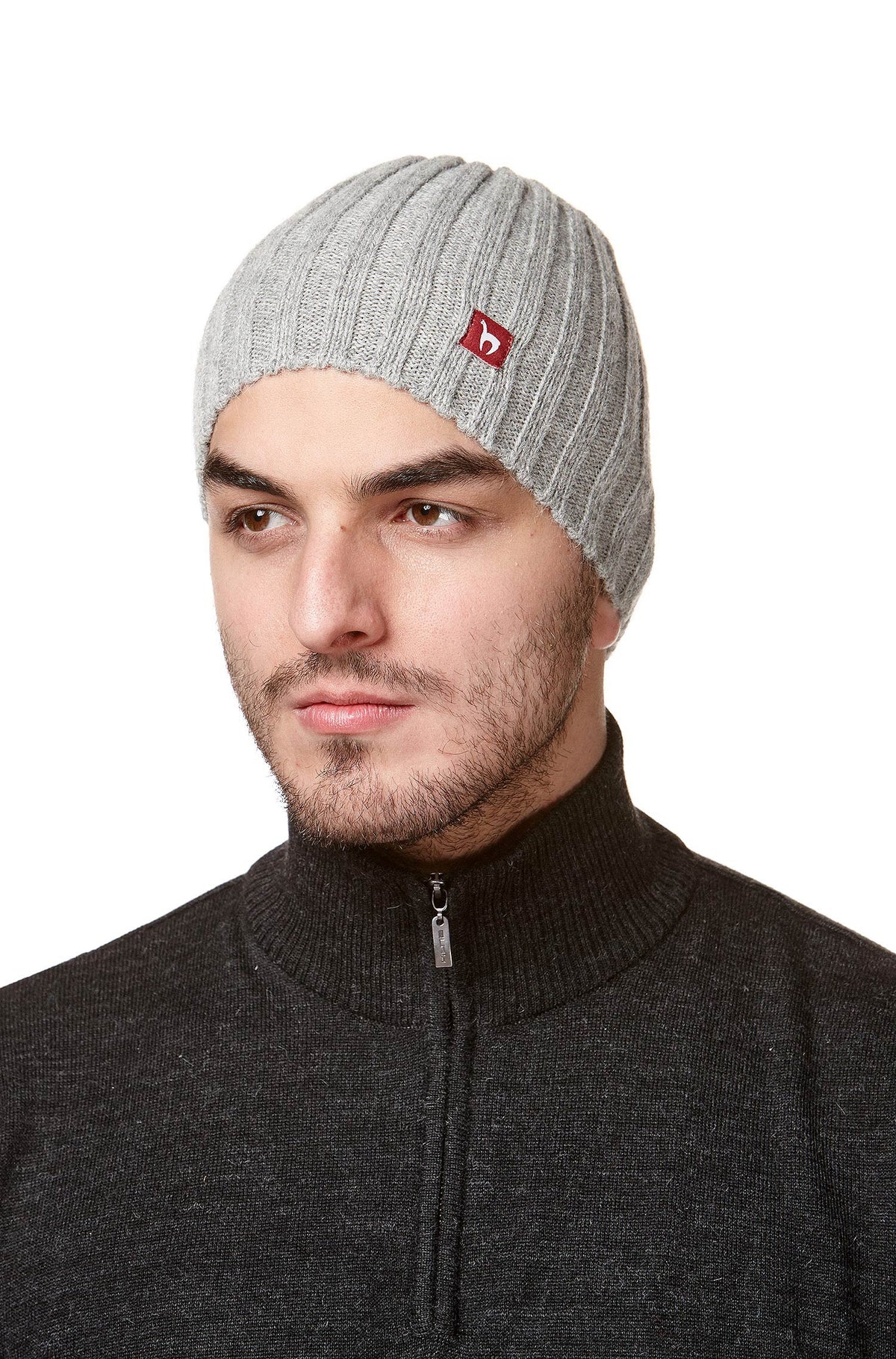 Alpaka Mütze SKYCAP aus 100% Baby Alpaka-grau