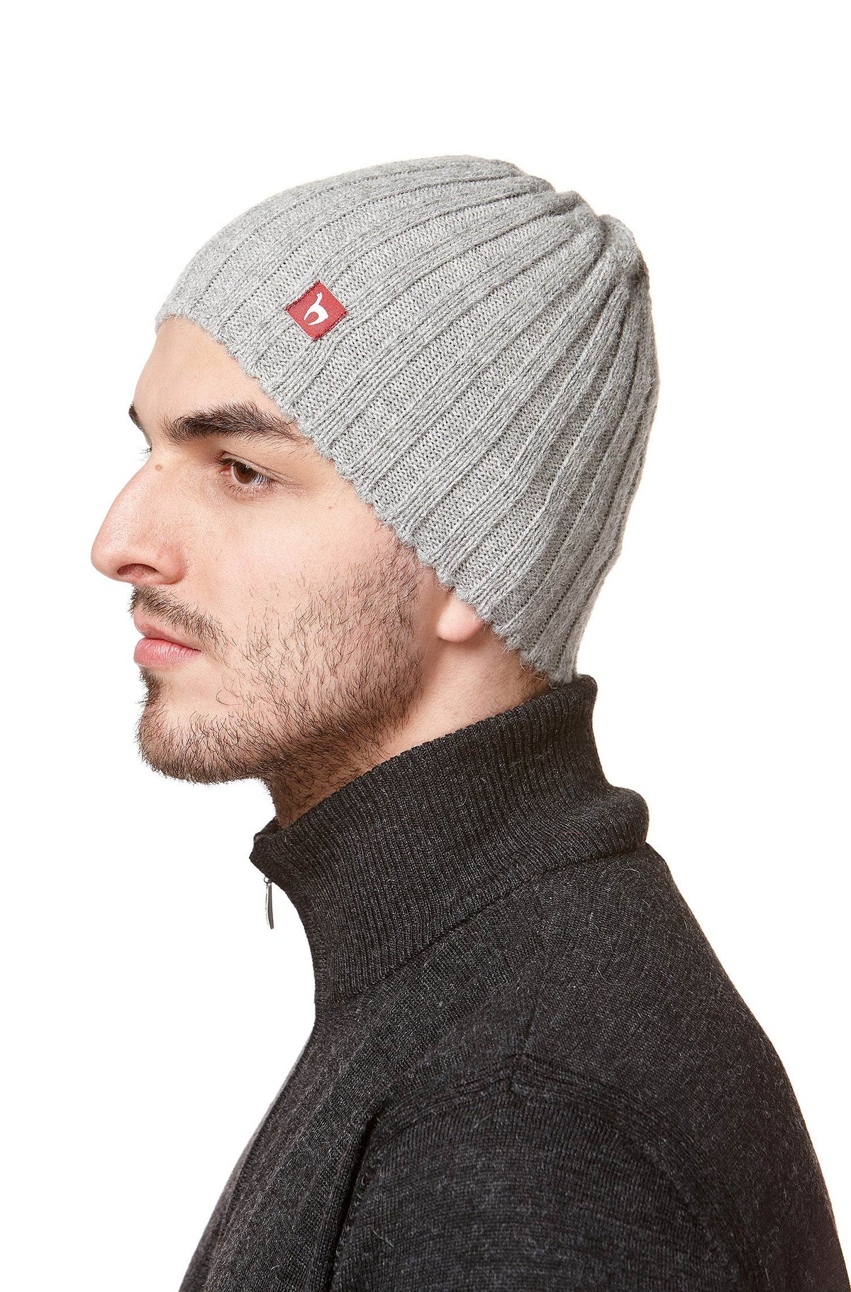 Alpaka Mütze SKYCAP aus 100% Baby Alpaka-grau