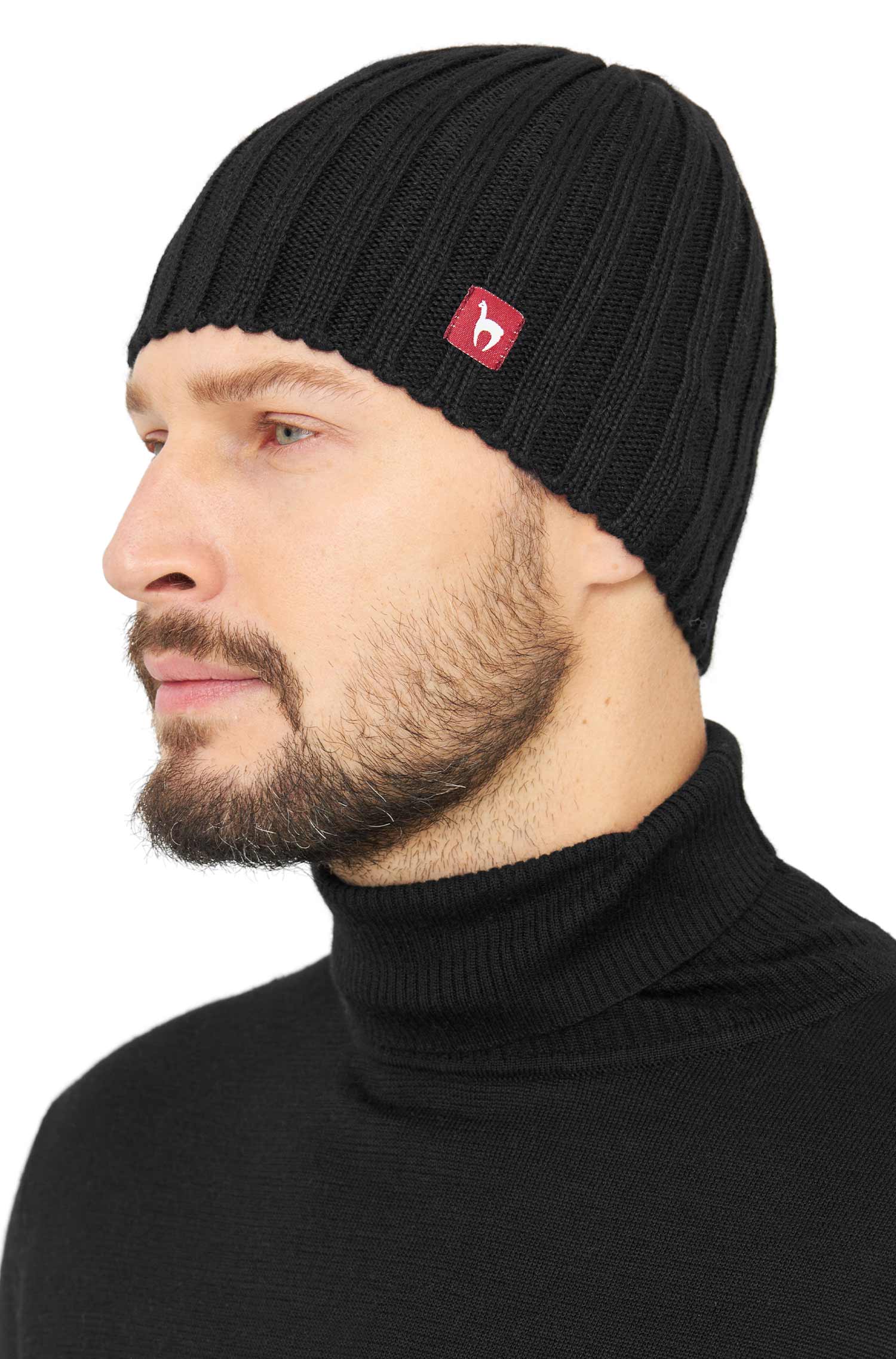 Alpaka Mütze SKYCAP aus 100% Baby Alpaka-schwarz