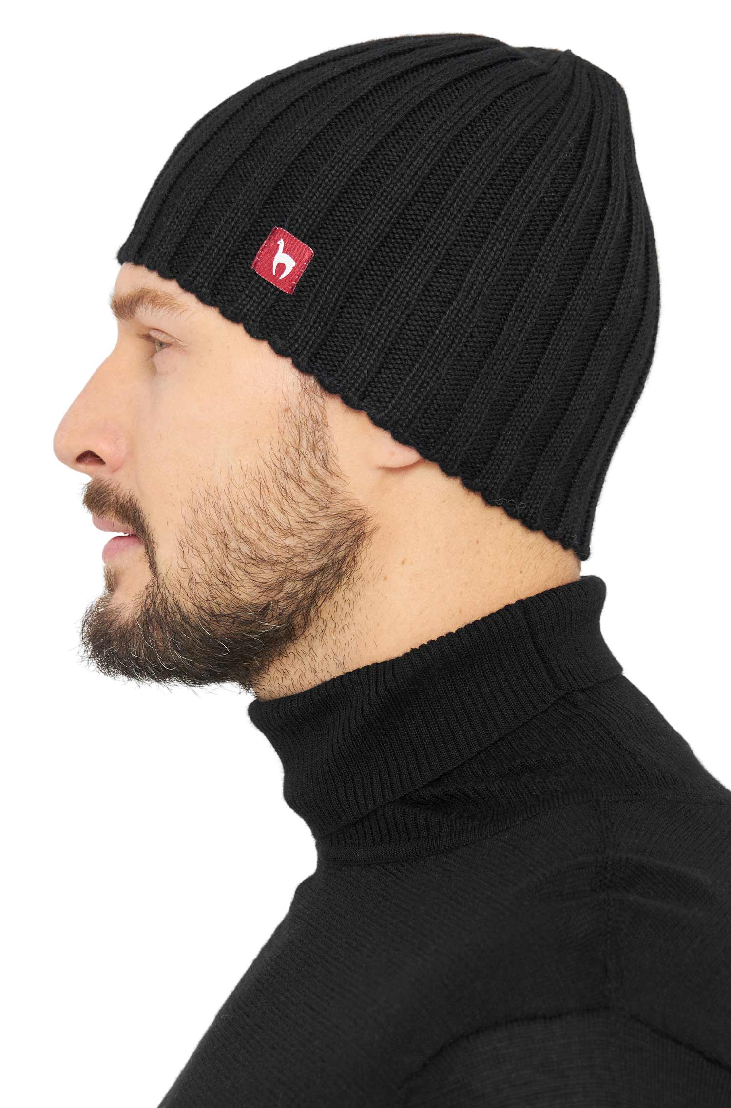 Alpaka Mütze SKYCAP aus 100% Baby Alpaka-schwarz