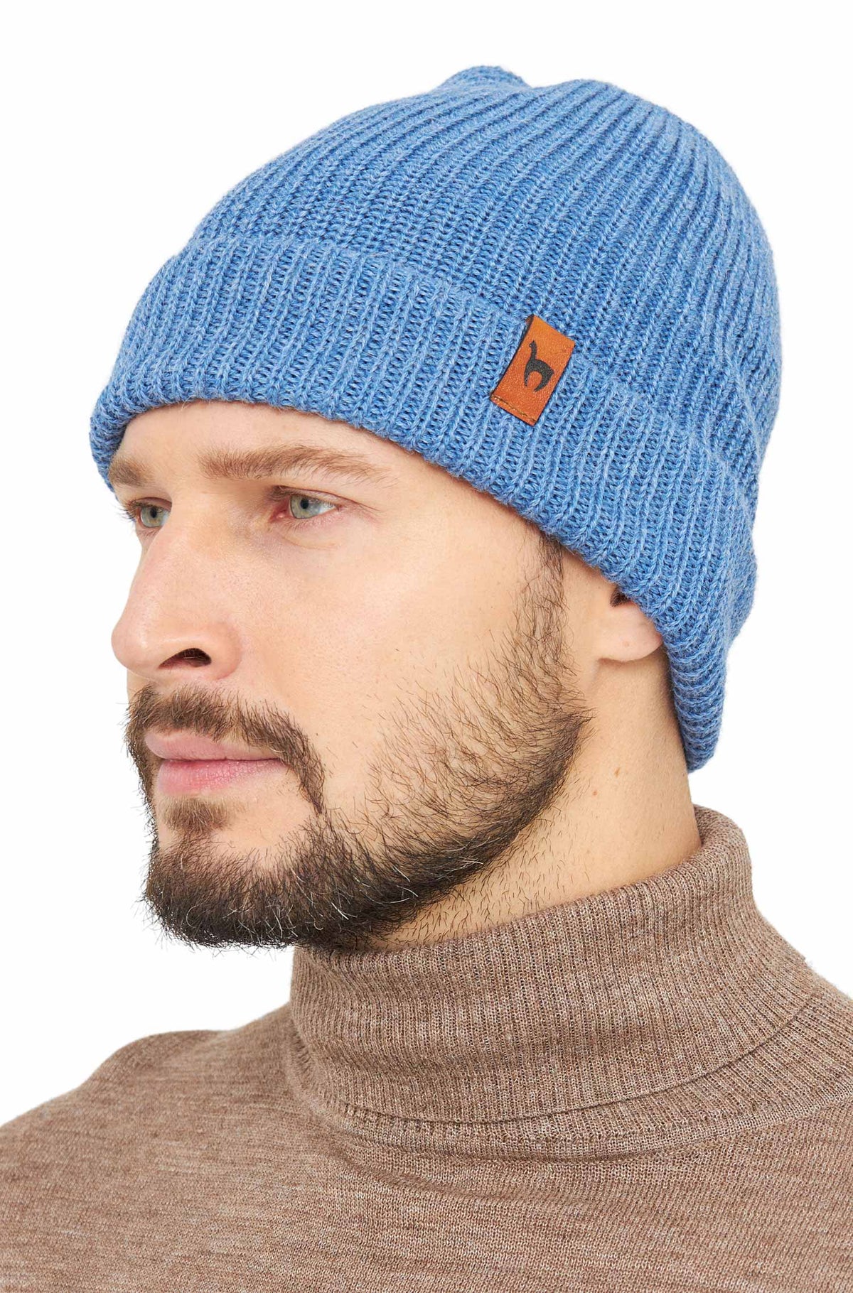 Alpaka Mütze RIPP aus 100% Baby Alpaka-sky blue
