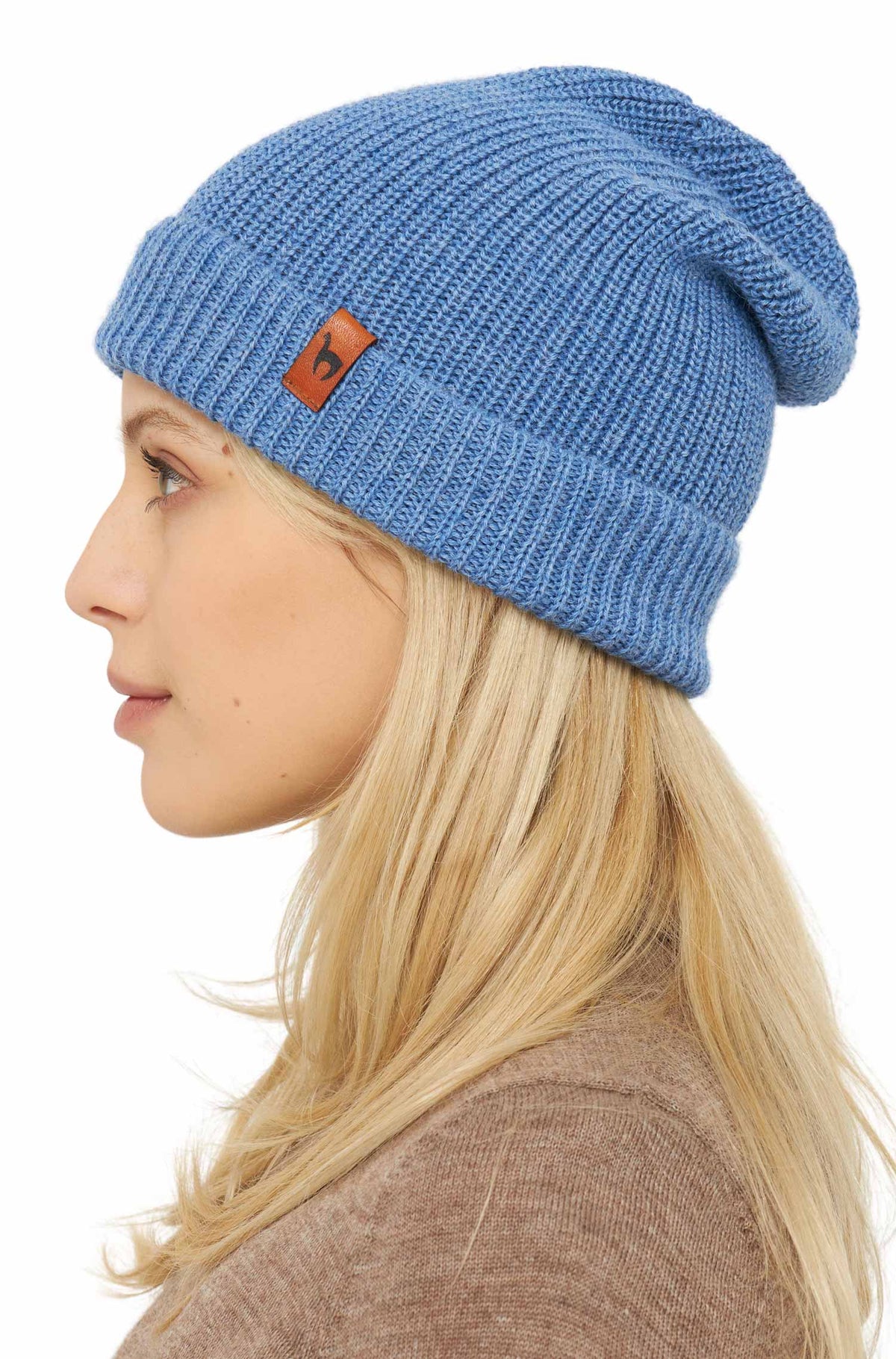 Alpaka Mütze RIPP aus 100% Baby Alpaka-sky blue